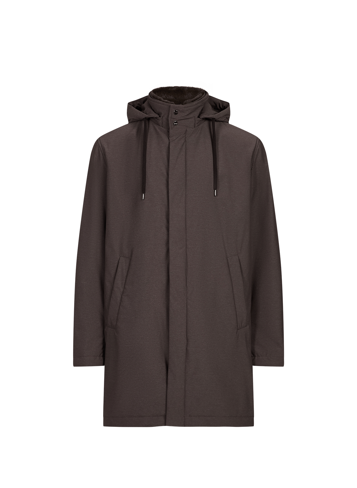 Parka à col et capuche amovibles  HERNO Marron