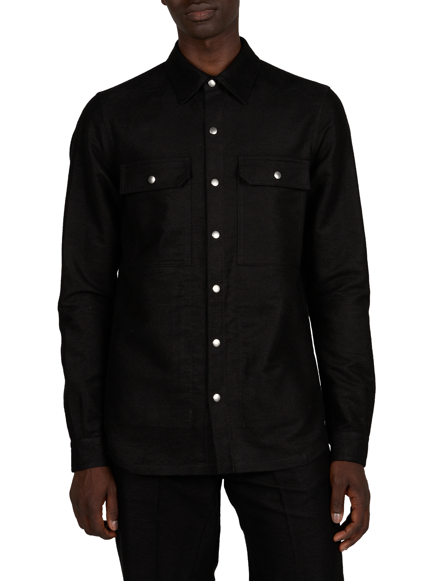 Chemise droite en coton mélangé RICK OWENS Noir