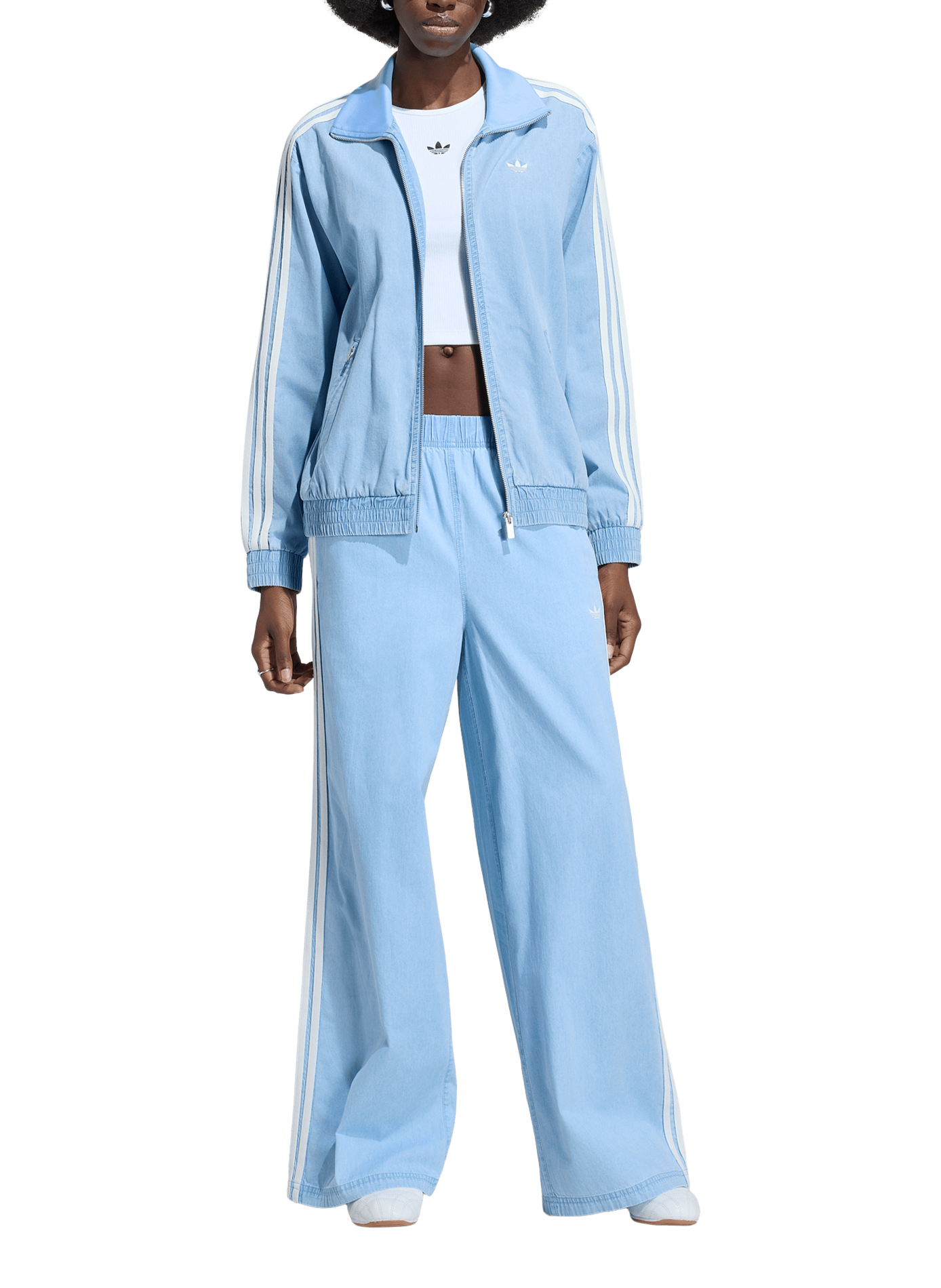Veste à col montant en coton ADIDAS Bleu