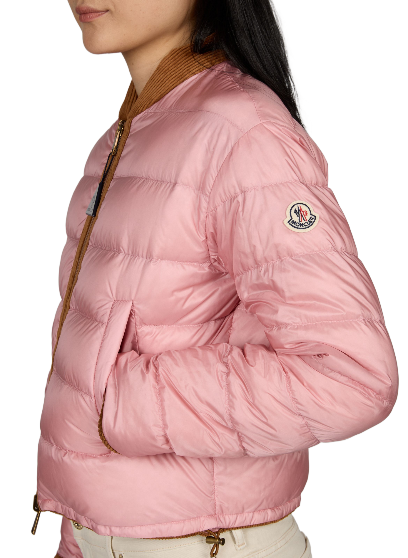 Bomberjacke aus Cordgewebe MONCLER Beige
