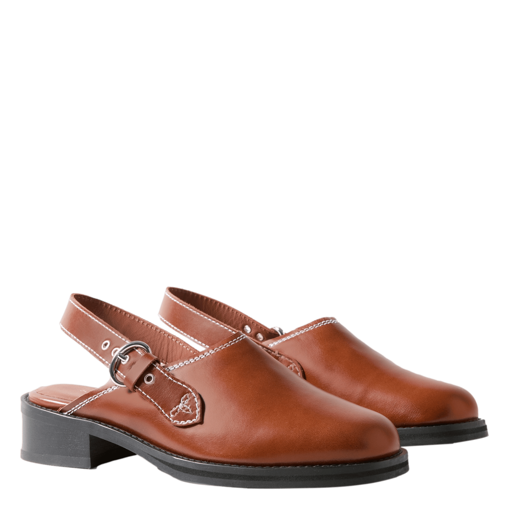 Mules en cuir CLAUDIE PIERLOT Marron