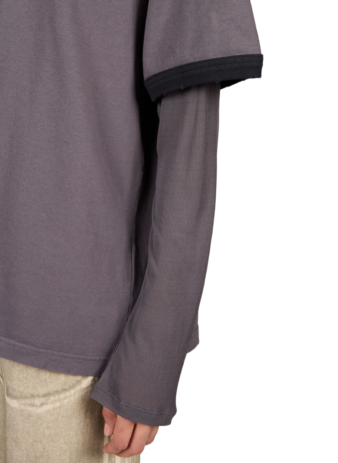 Grafisches T-Shirt mit Baumwollüberlagerungen. ACNE STUDIOS Weiss