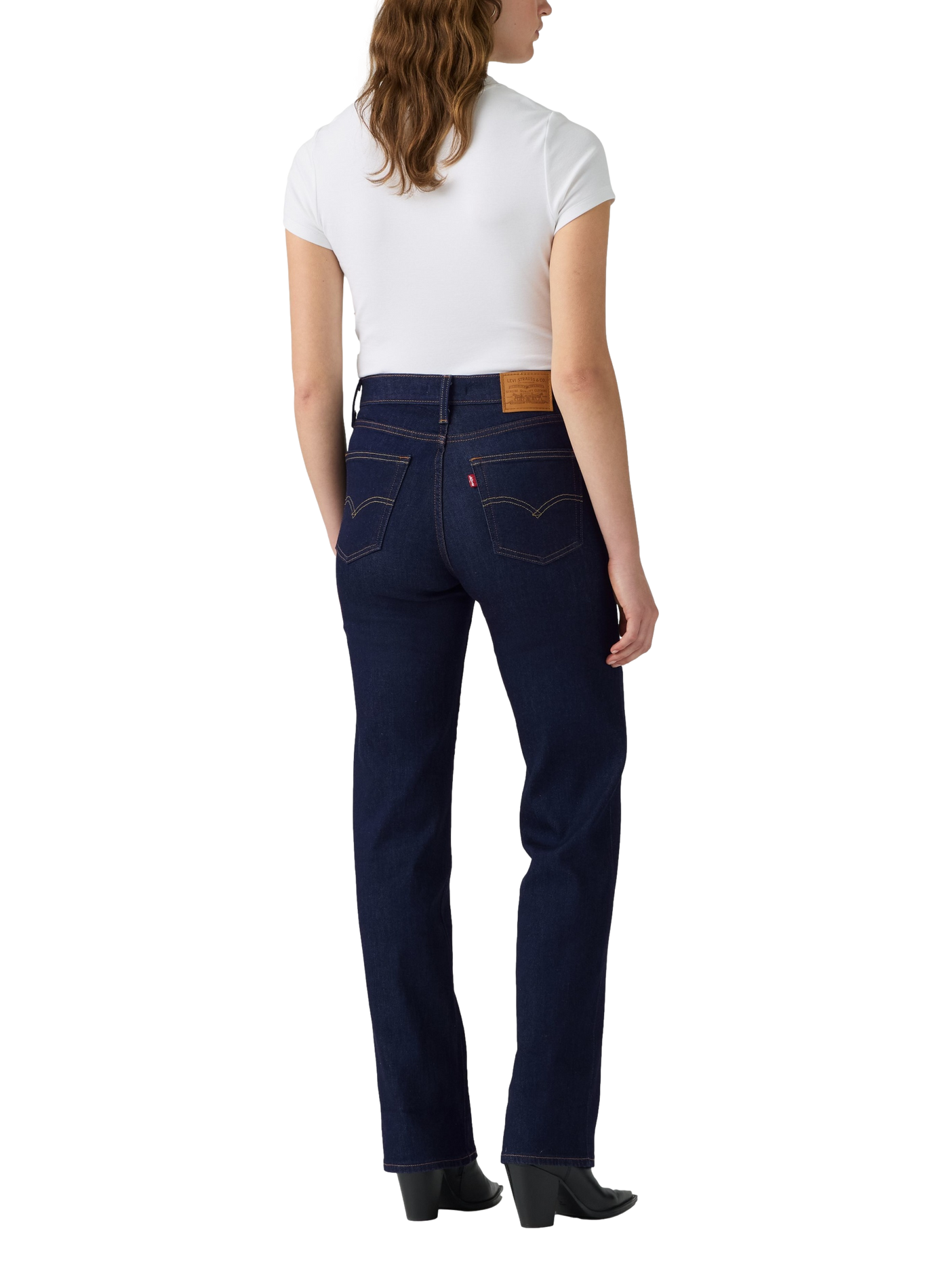 Slim jeans 722 met hoge taille van gemengd katoen LEVI'S Blauw