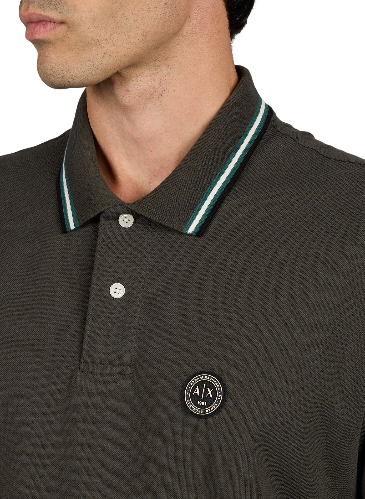 Rechte katoenen polo ARMANI EXCHANGE Kaki