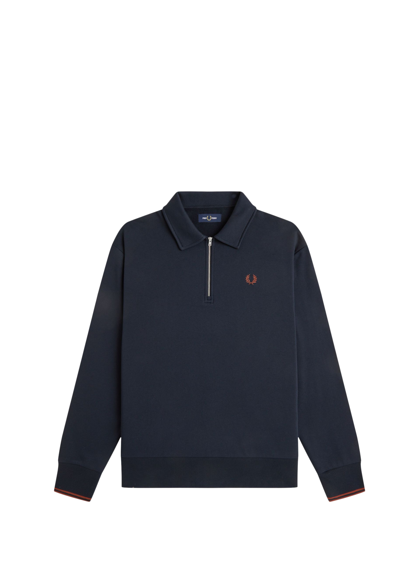 Cotton polo neck sweatshirt FRED PERRY Blue