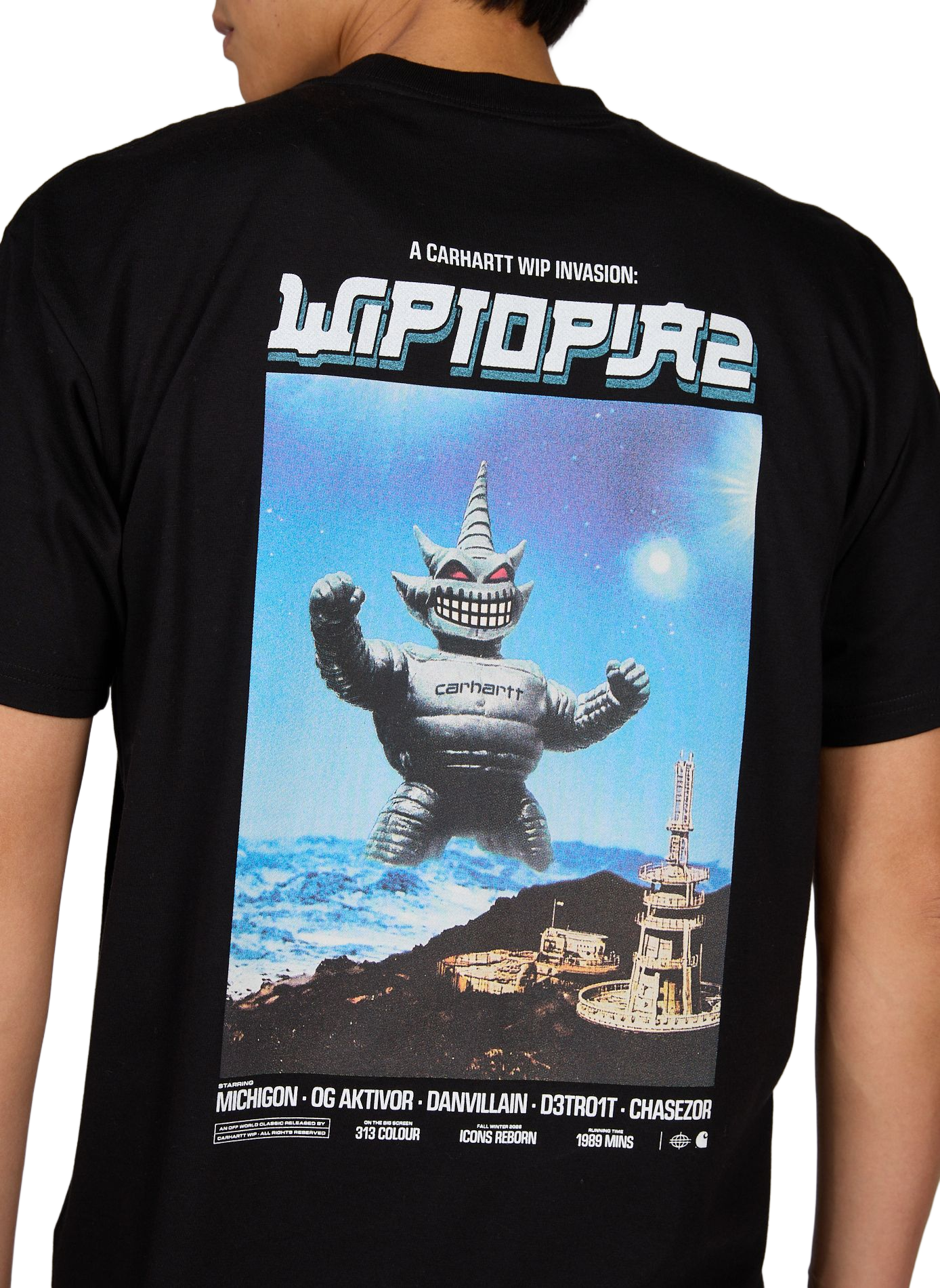 Straight round neck printed cotton t-shirt CARHARTT WIP Black