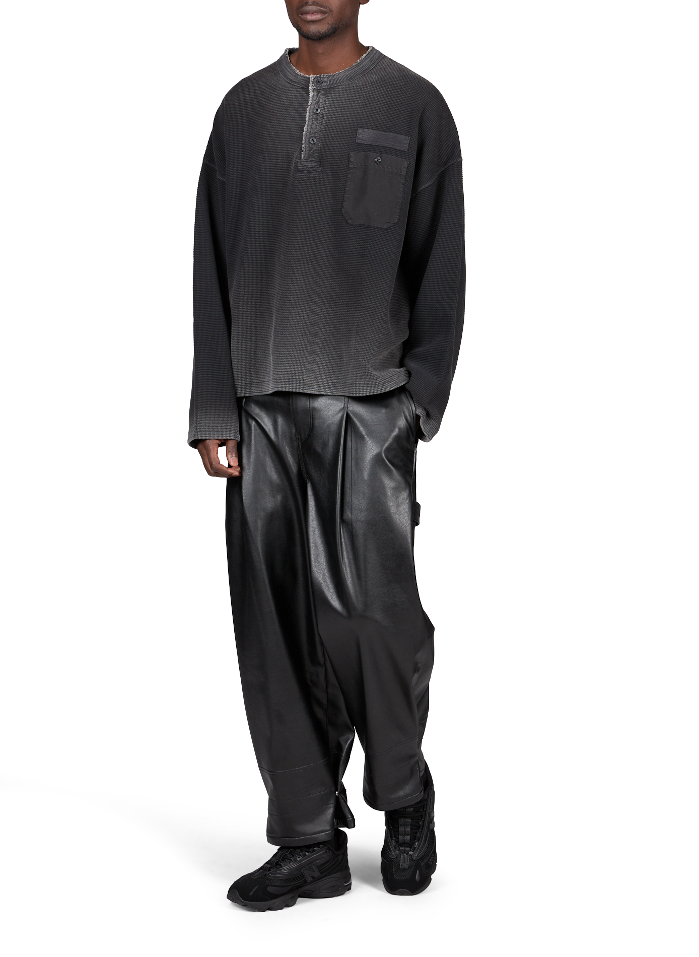 Gerade geschnittene Baumwollhose mit Struktur REPRESENT Schwarz