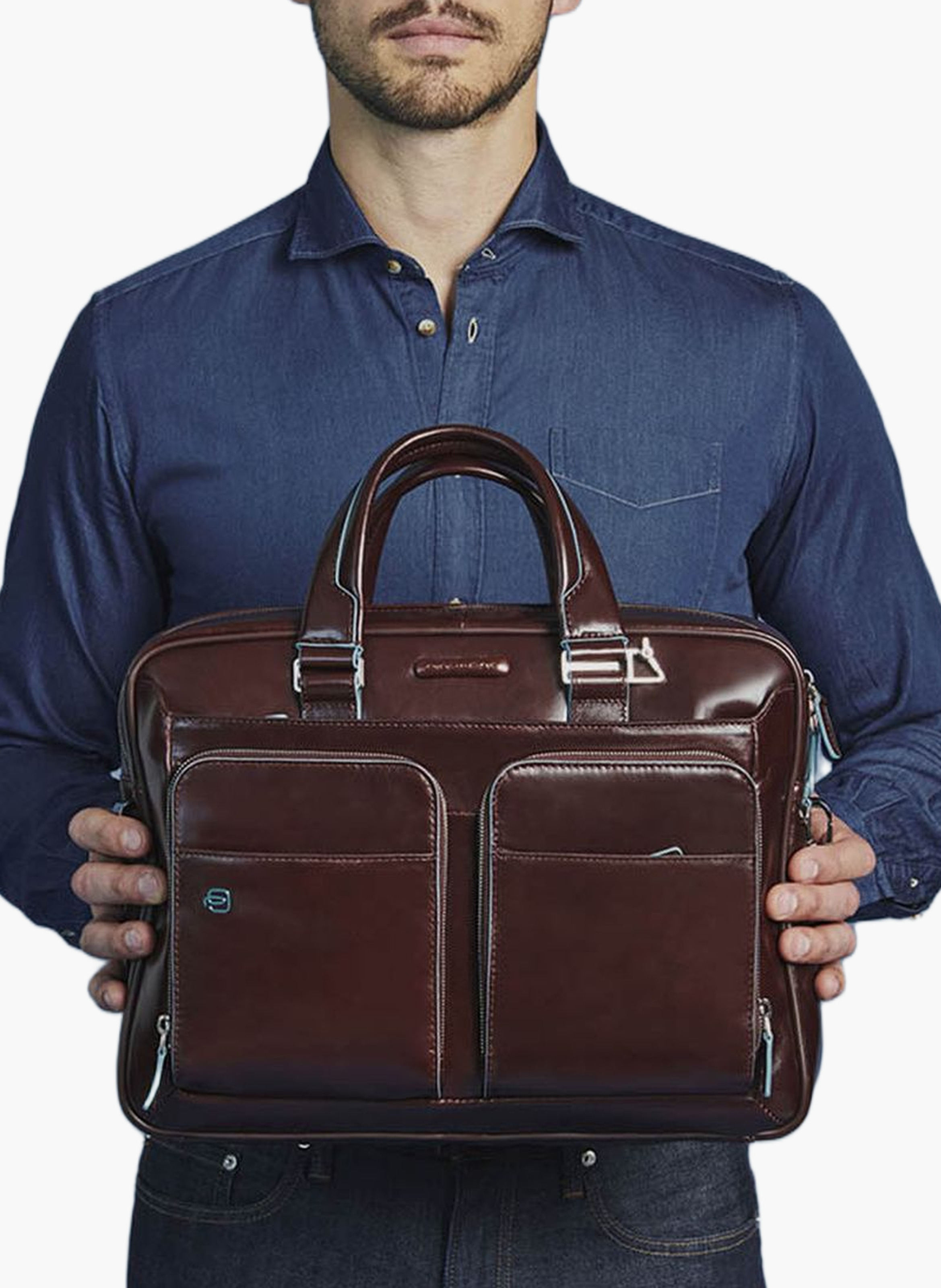 15" laptop tas op maat gemaakt PIQUADRO Bruin