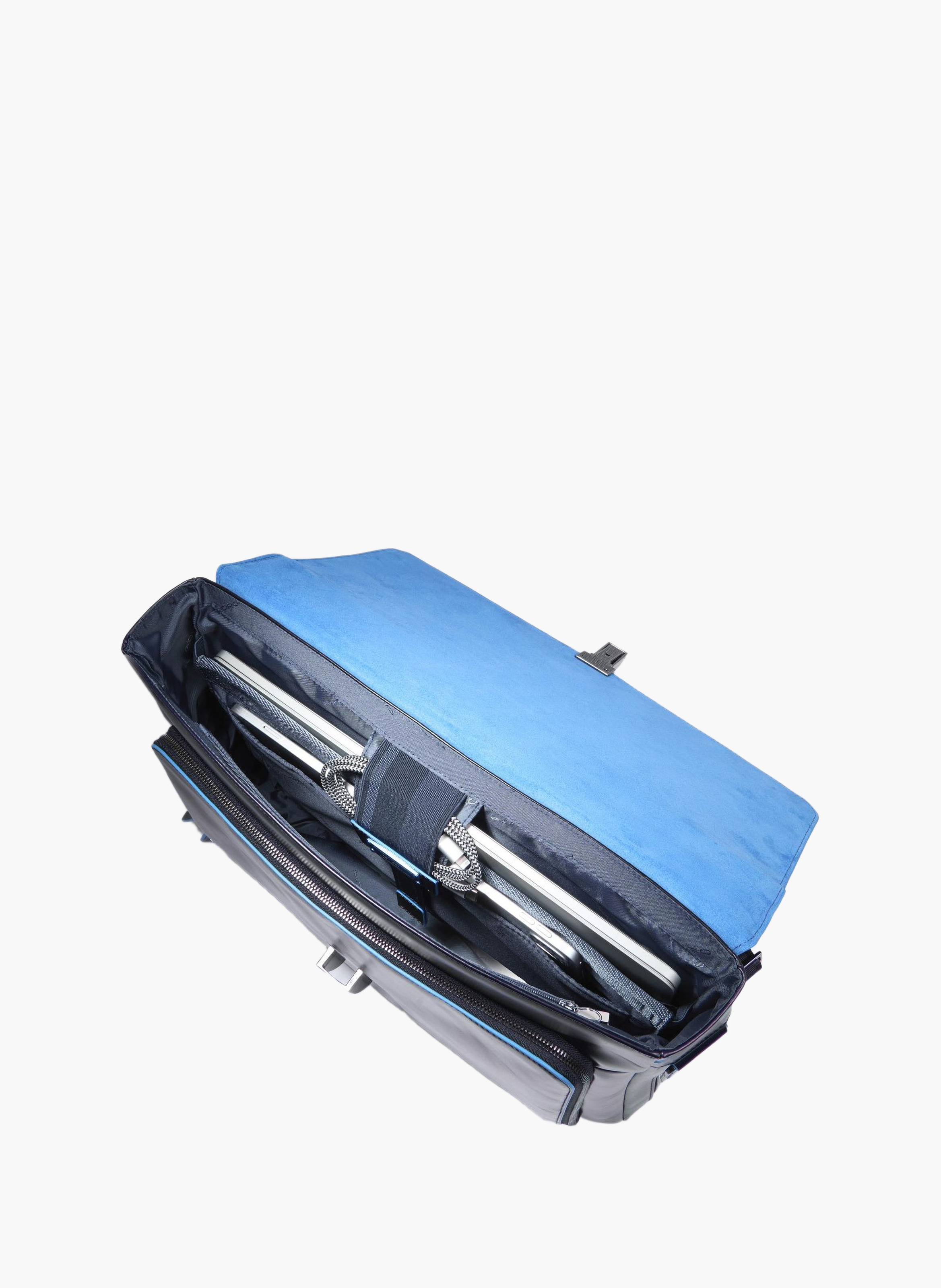 Uitbreidbare laptoptas voor 15,6" laptops PIQUADRO Blauw