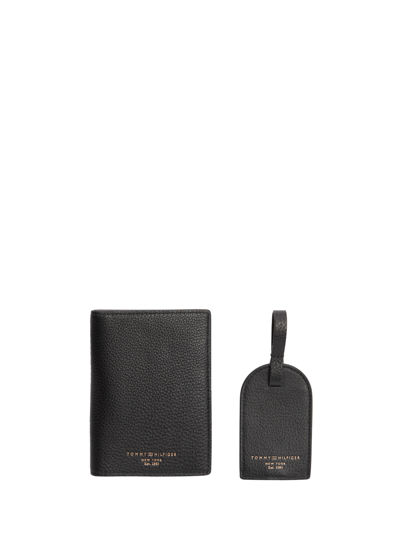 Leather passport holder TOMMY HILFIGER Black