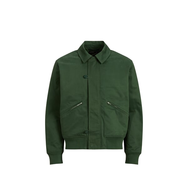 Veste droite col classique en coton Veste droite col classique en coton