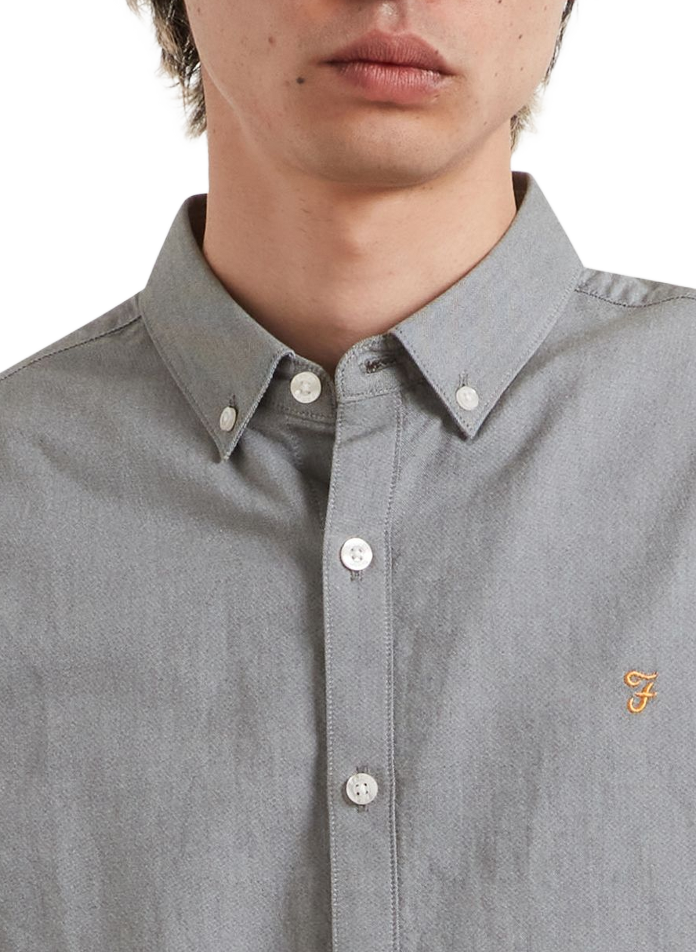 Chemise droite à logo brodé en coton FARAH Green