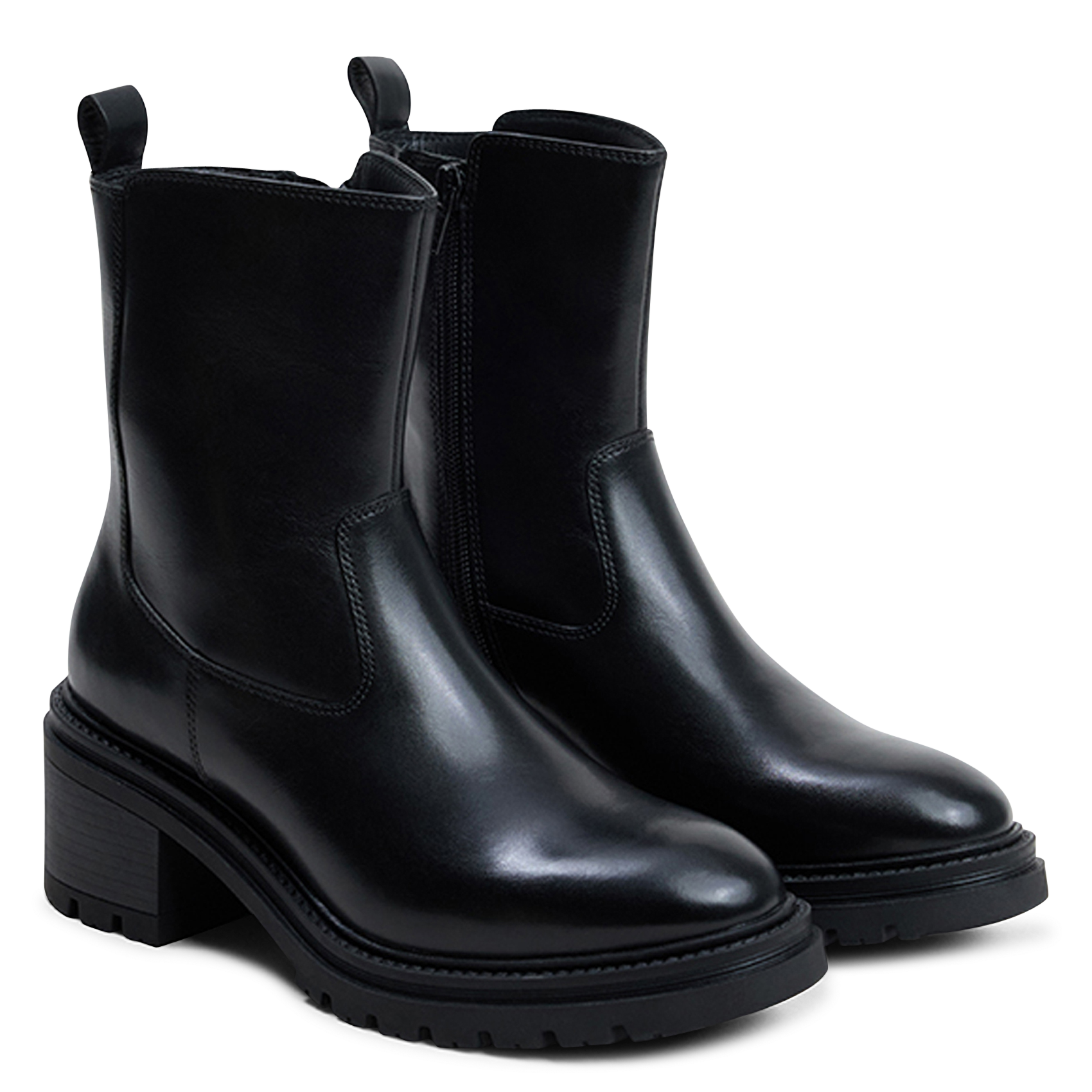 Bottines à semelles crantées en cuir astre JONAK Noir