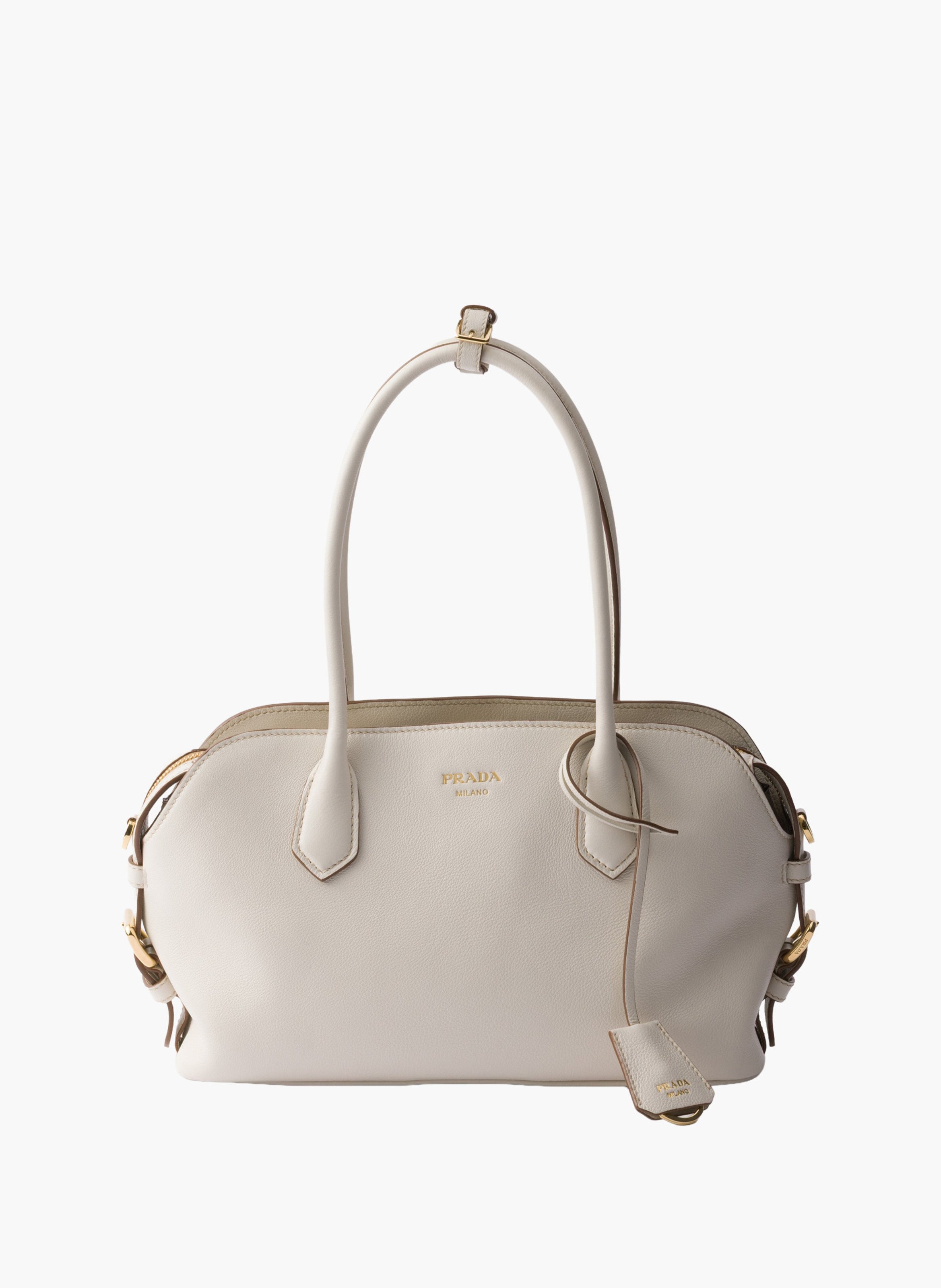 Cabas prada signet en cuir PRADA Beige