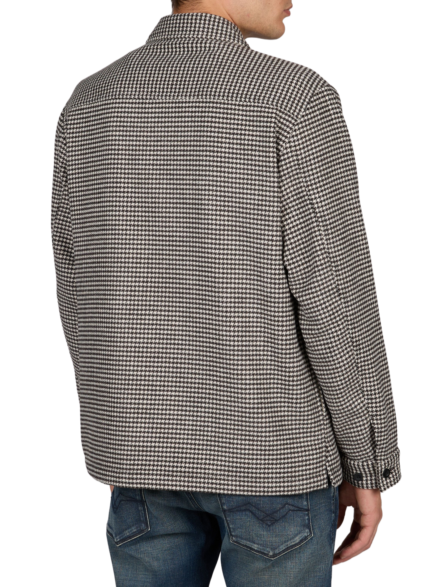 Gerade geschnittene Jacke mit Reißverschluss und Muster REPLAY Weiss