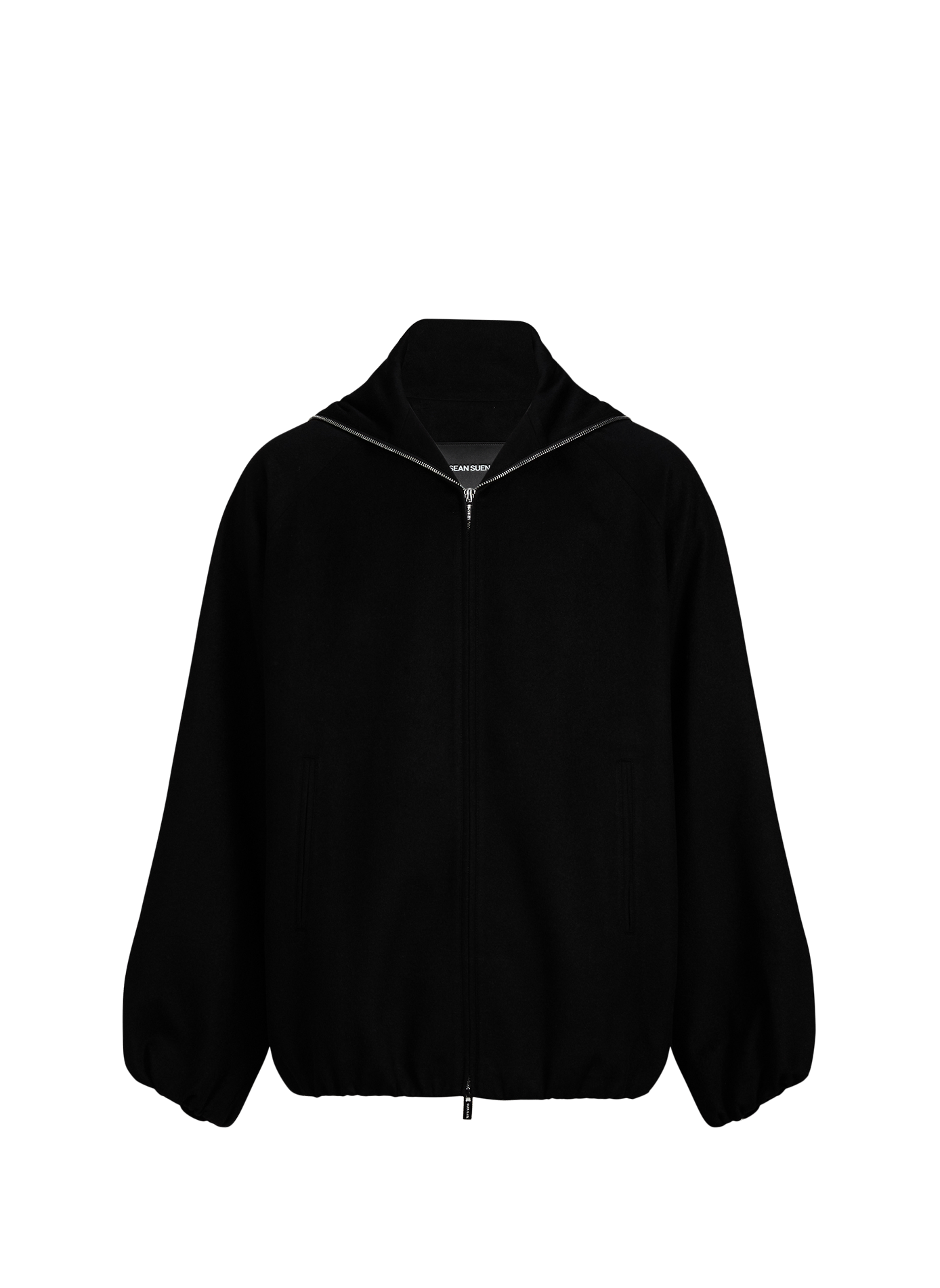 Veste col capuche en laine mélangée