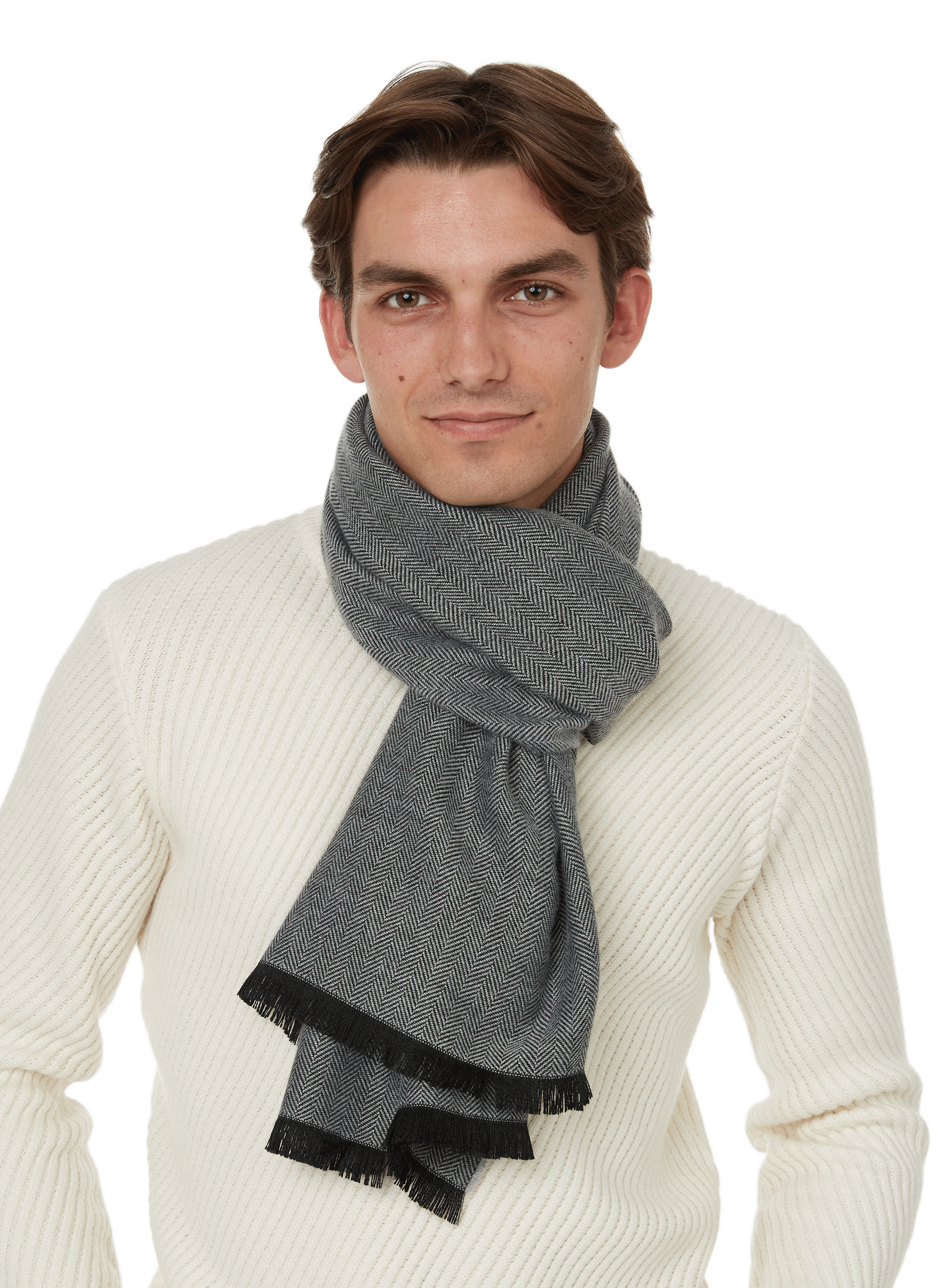 Chevron scarf  SAISON 1865 Grey