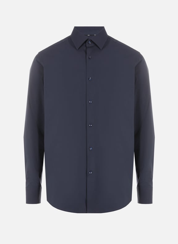 Chemise en popeline de coton Bleu by BOSS BOSS Chemise en popeline de coton Bleu
