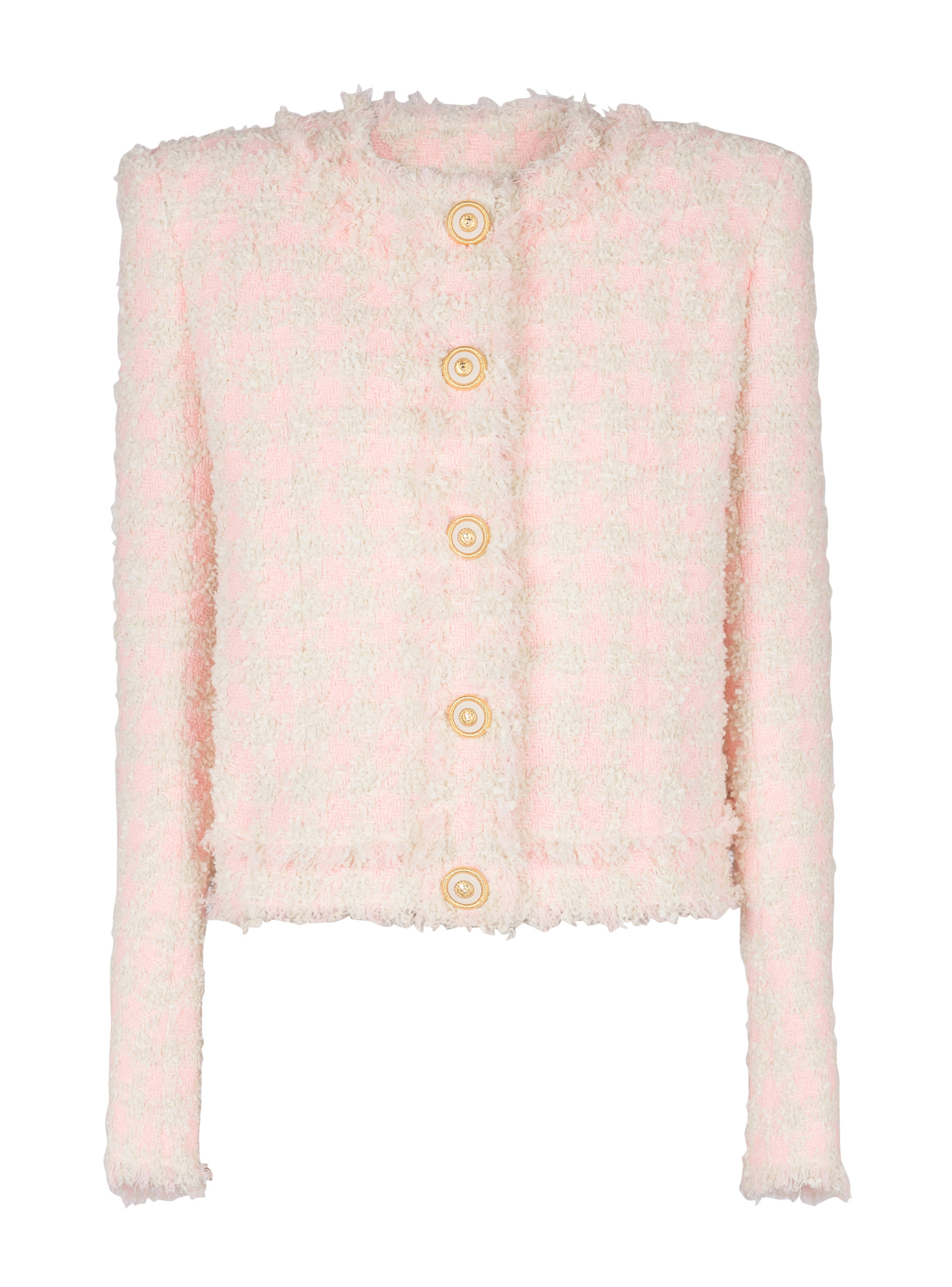 Veste 5 boutons en tweed BALMAIN Rose