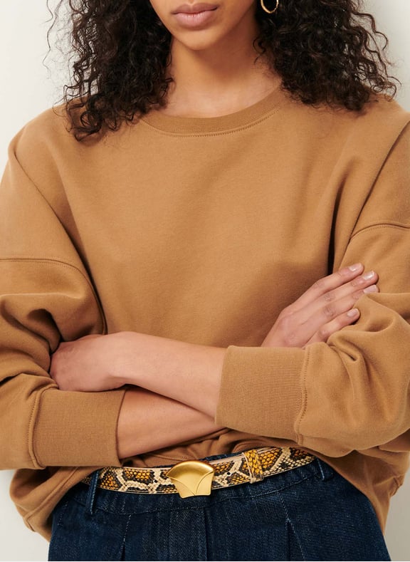 Sweat court oversize en coton isi Beige by SESSUN SESSUN Sweat court oversize en coton isi Beige