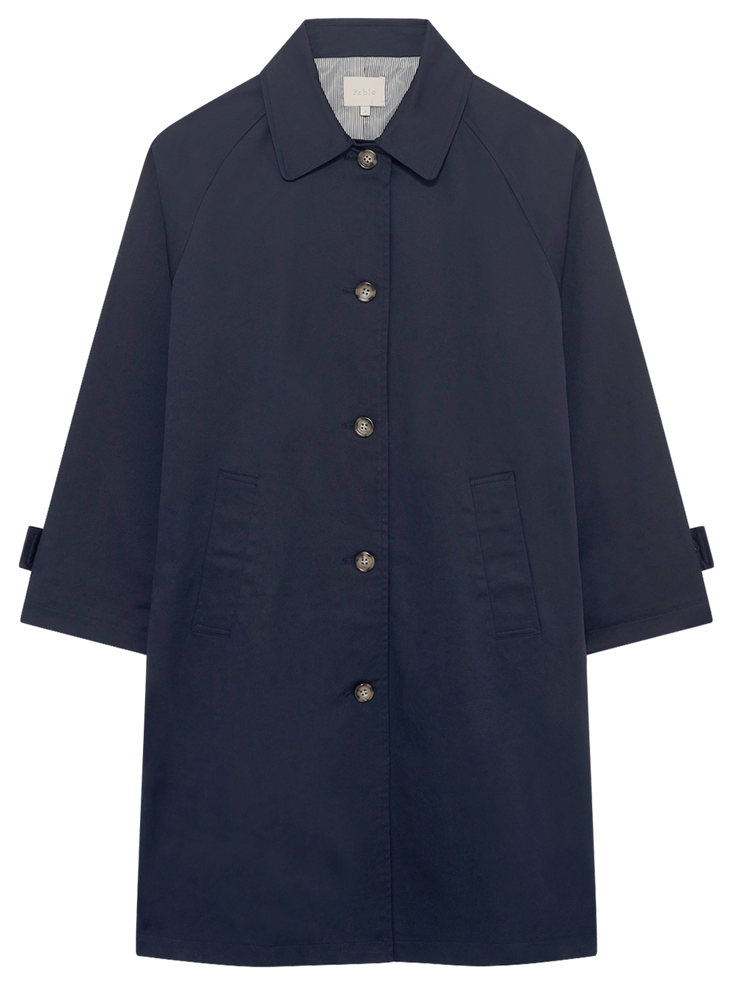 Trench droit en coton - sine PABLO Bleu