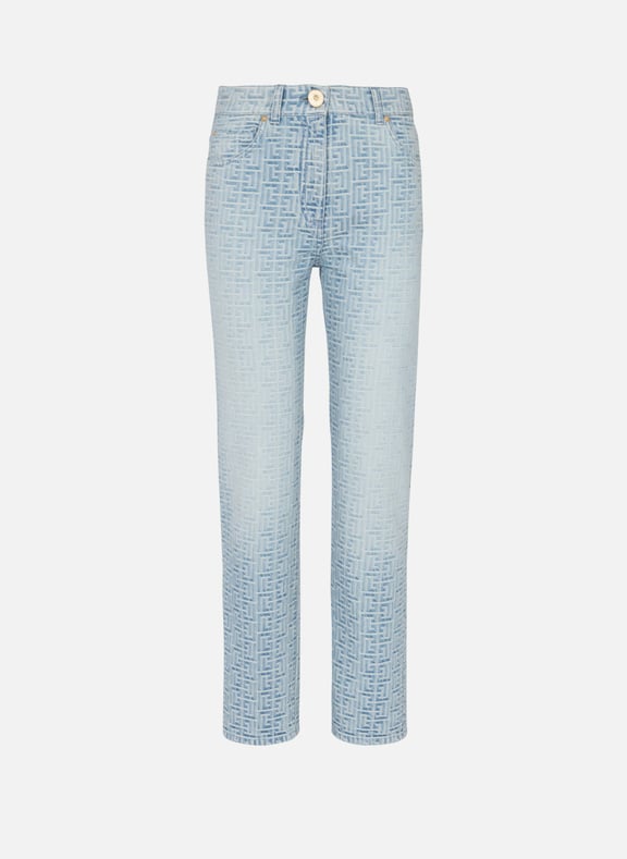 Jean classique monogramme Bleu by BALMAIN BALMAIN Jean classique monogramme Bleu