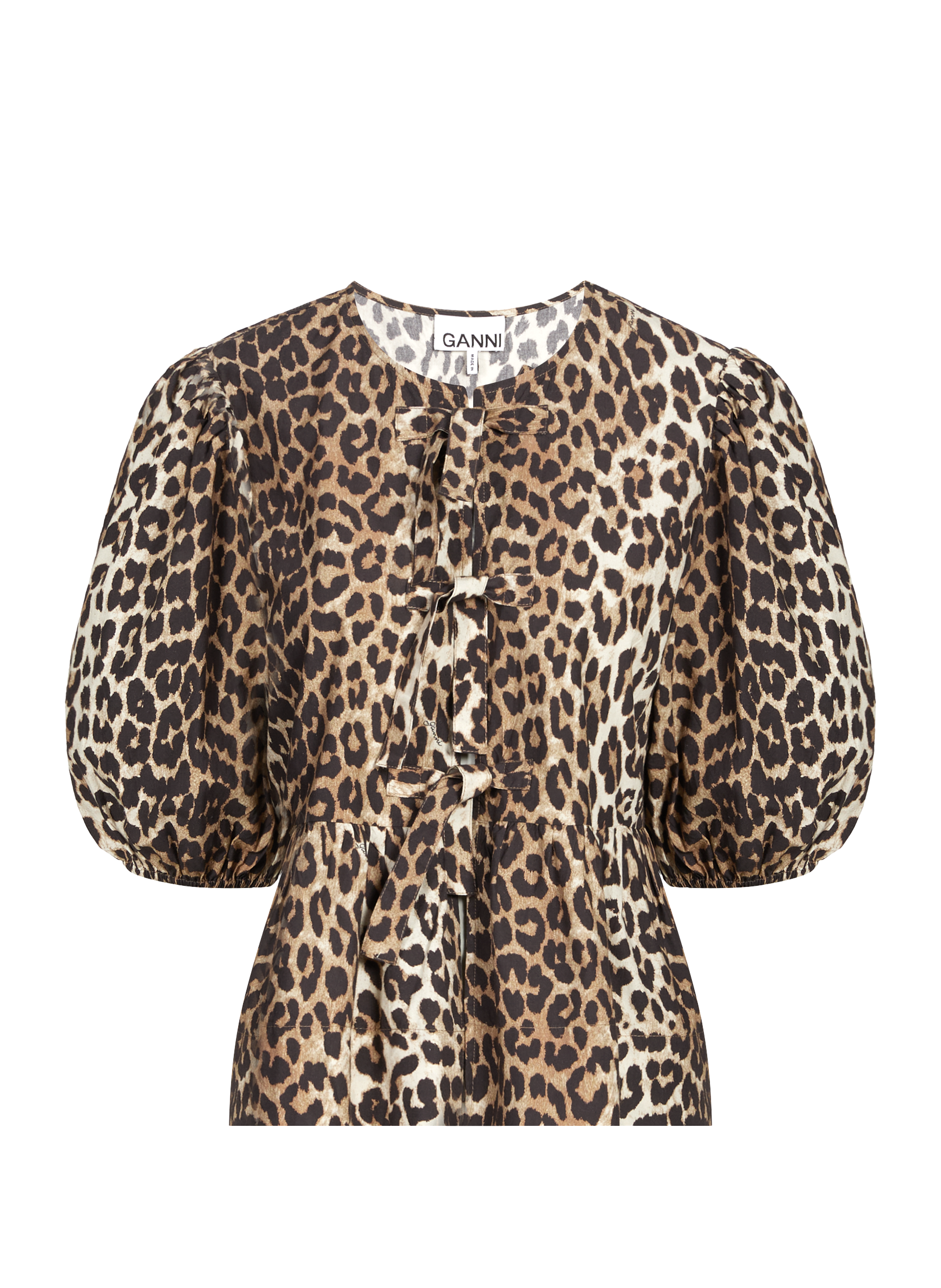 Leopard print top GANNI Multicolour