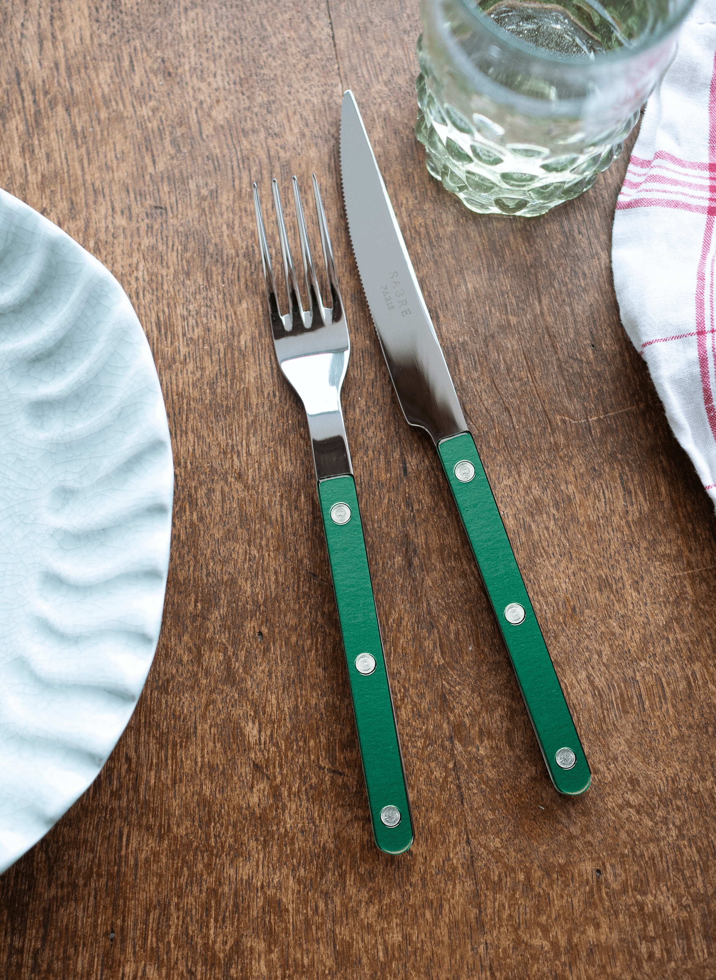 Set de 4 couverts de table, bistrot pearly SABRE PARIS Vert