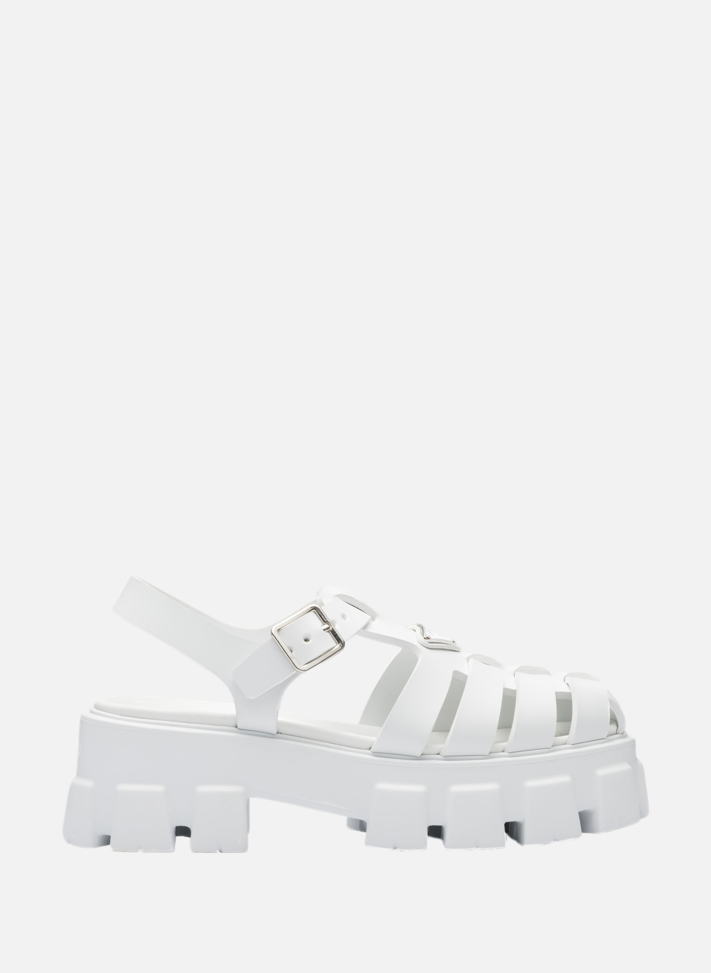 Sandales monolith en gomme PRADA Blanc