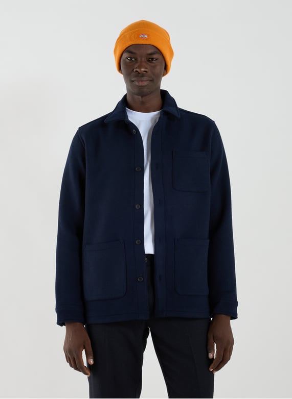 Jacket with classic collar in wool blend | Blue by LES DEUX Jacket with classic collar in wool blend Blue