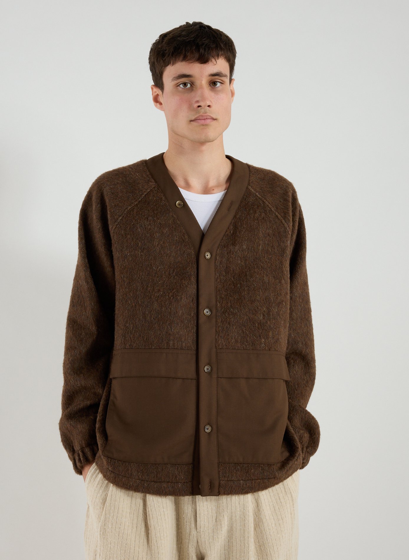 MERELY MADE Cardigan en laine mélangée Marron