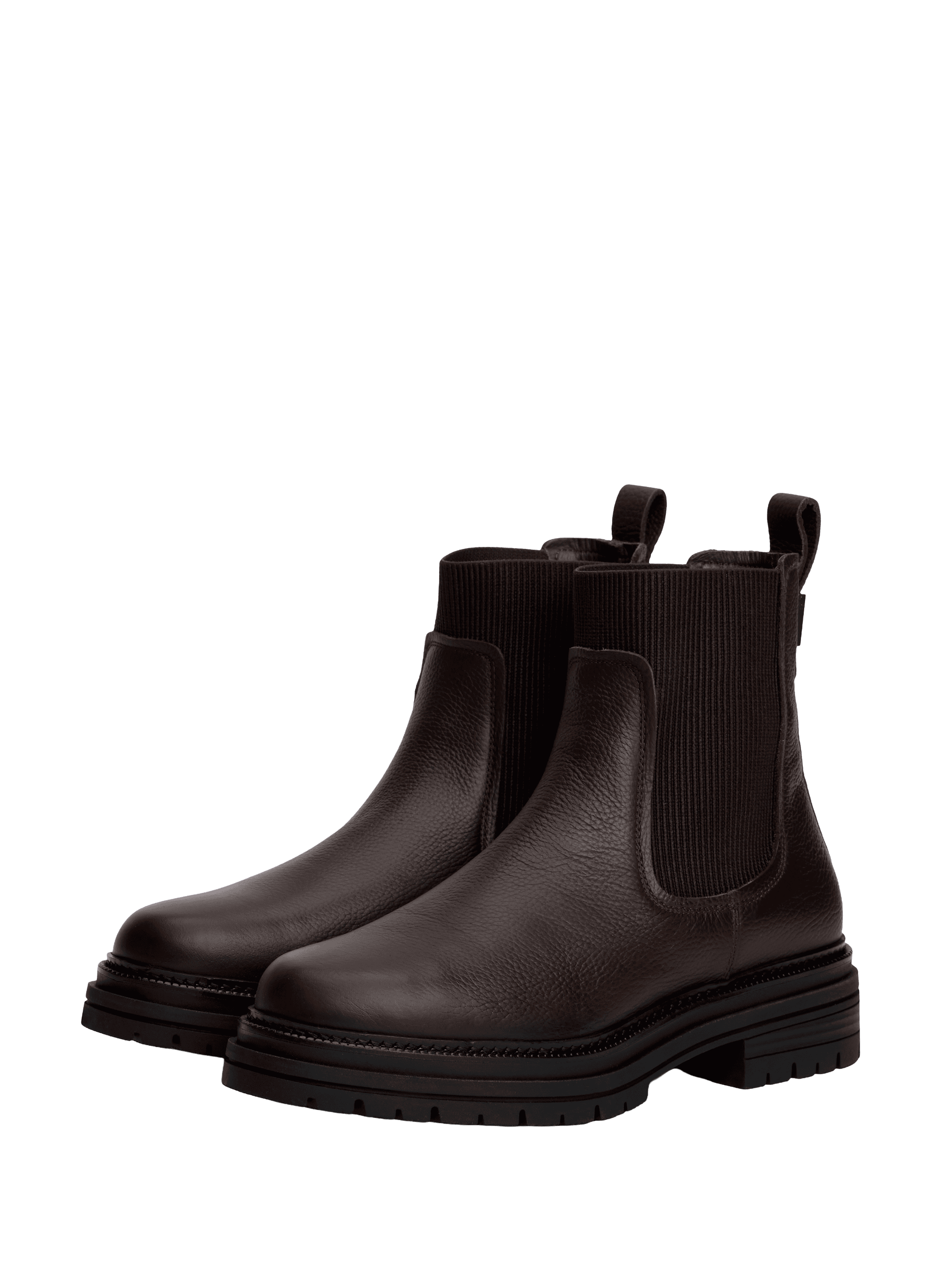 Bottines bout rond en cuir TOMMY HILFIGER Marron