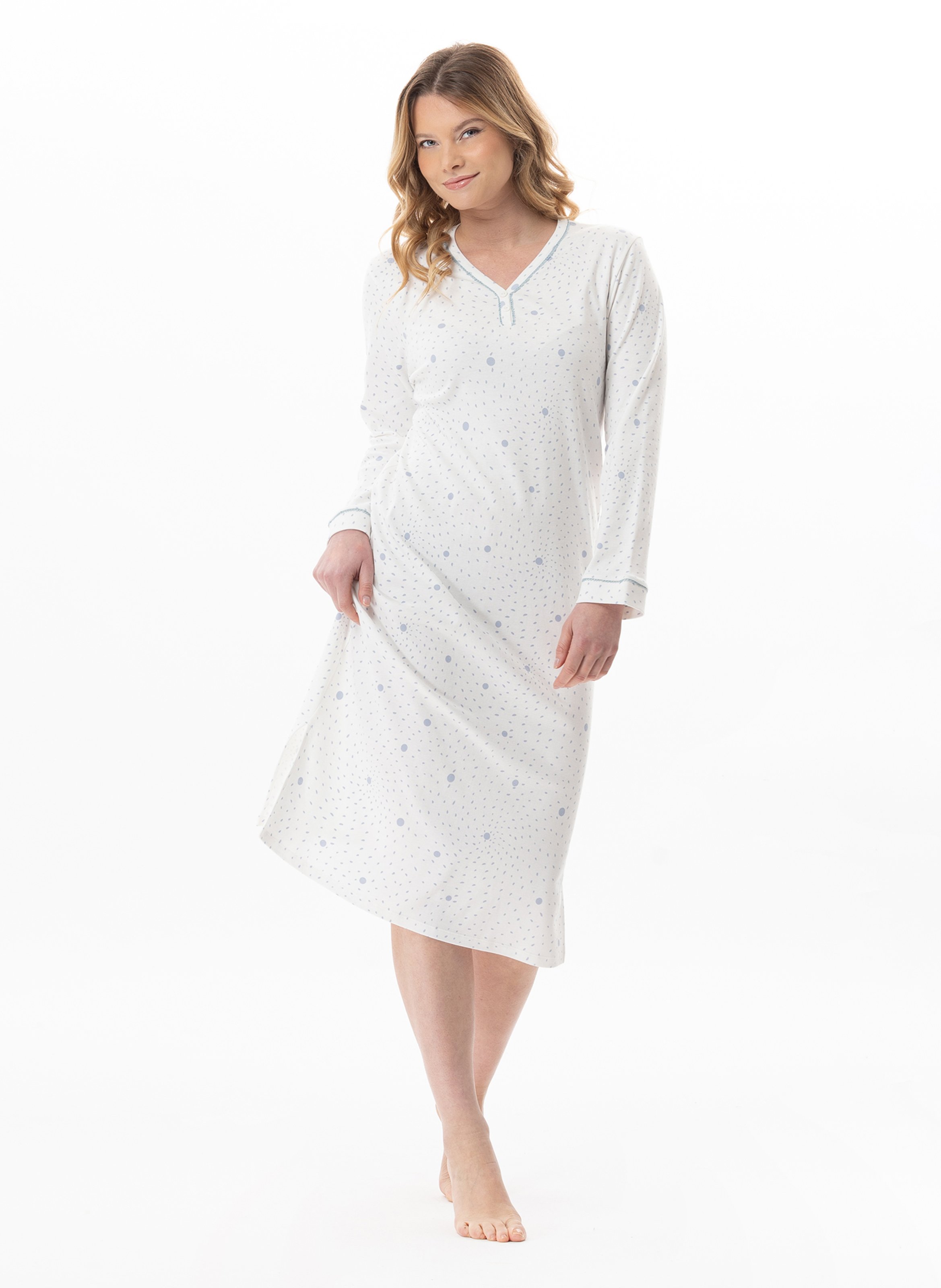 Chemise de nuit en coton cosy 111 LE CHAT Multicolore