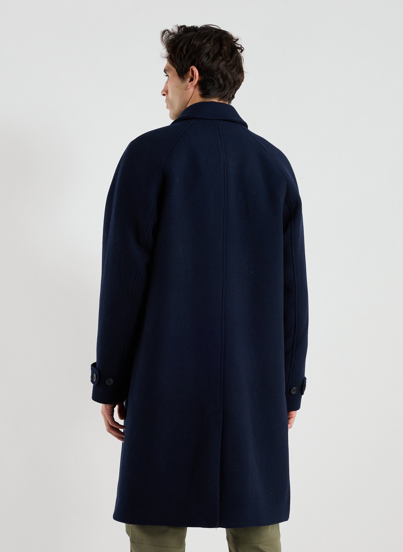 Classic wool blend collar parka LES DEUX Blue