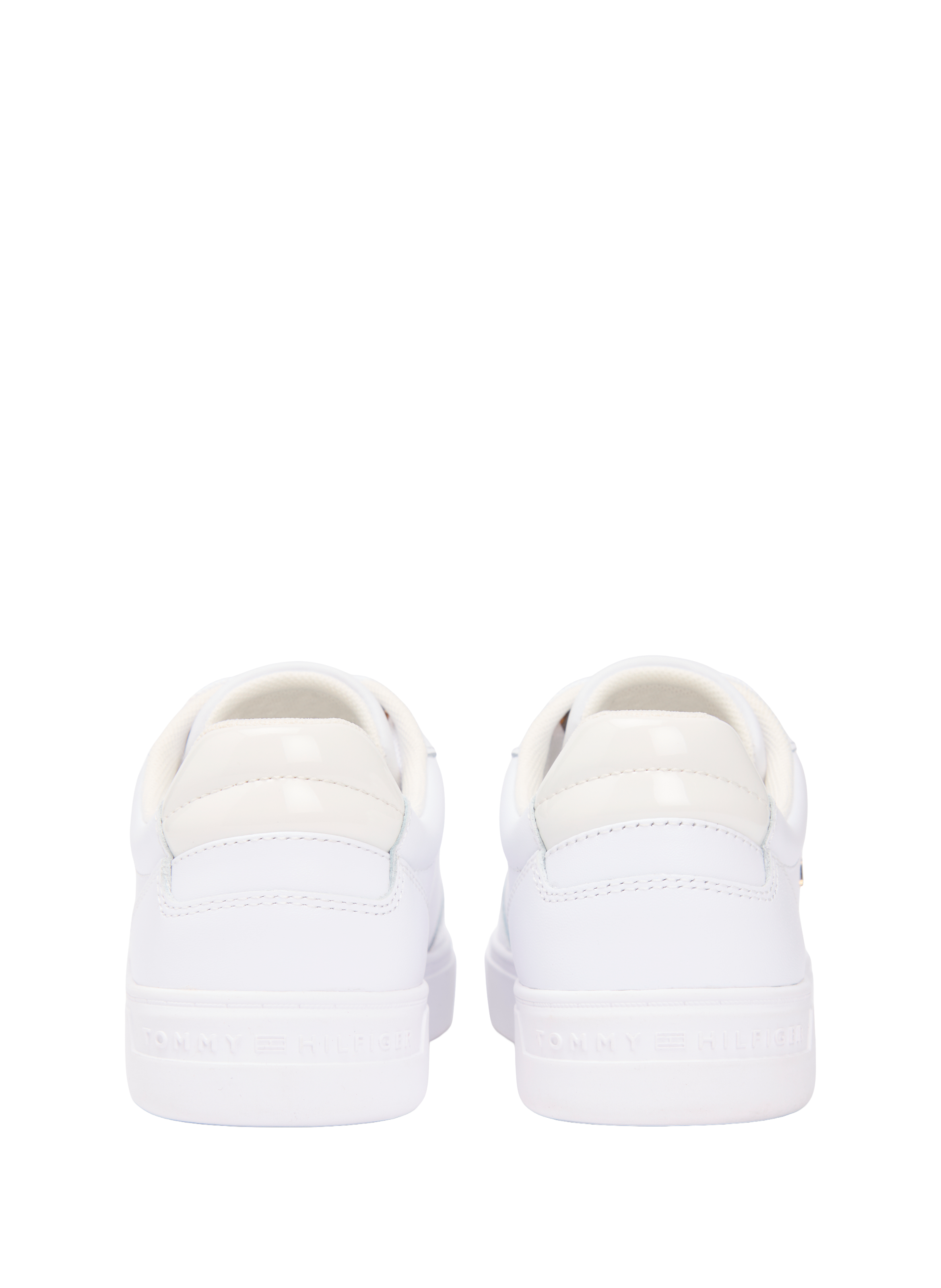 Low leather sneaker with laces TOMMY HILFIGER White