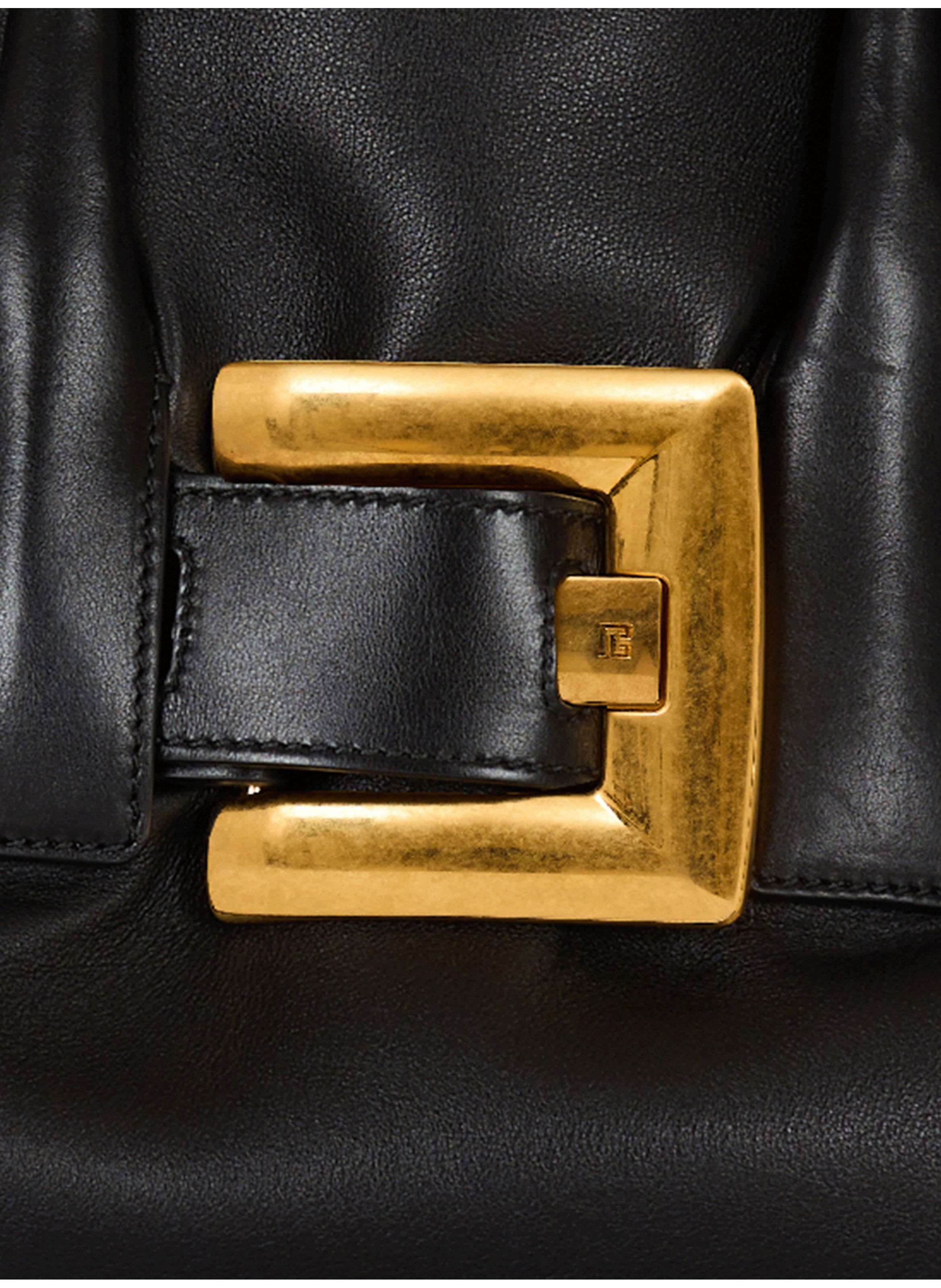 Sac anthem large en cuir de veau BALMAIN Noir