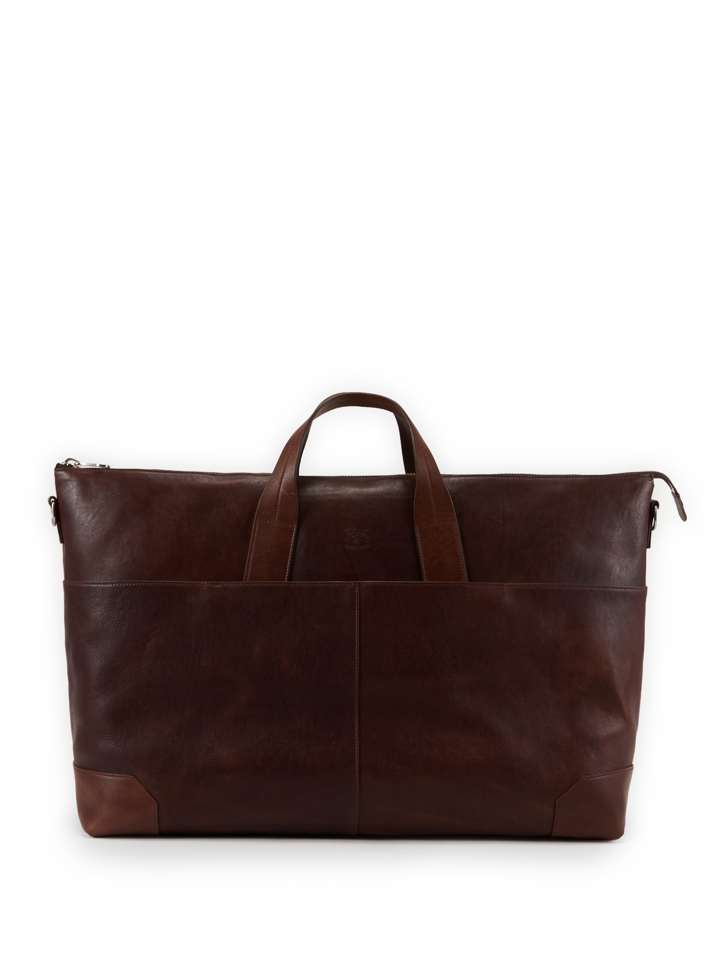 Sac de voyage en cuir de vachette IL BISONTE Marron