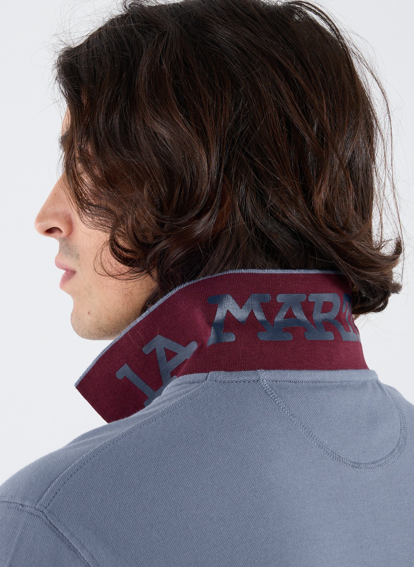 Polo à manches longues en coton mélangé LA MARTINA Bleu