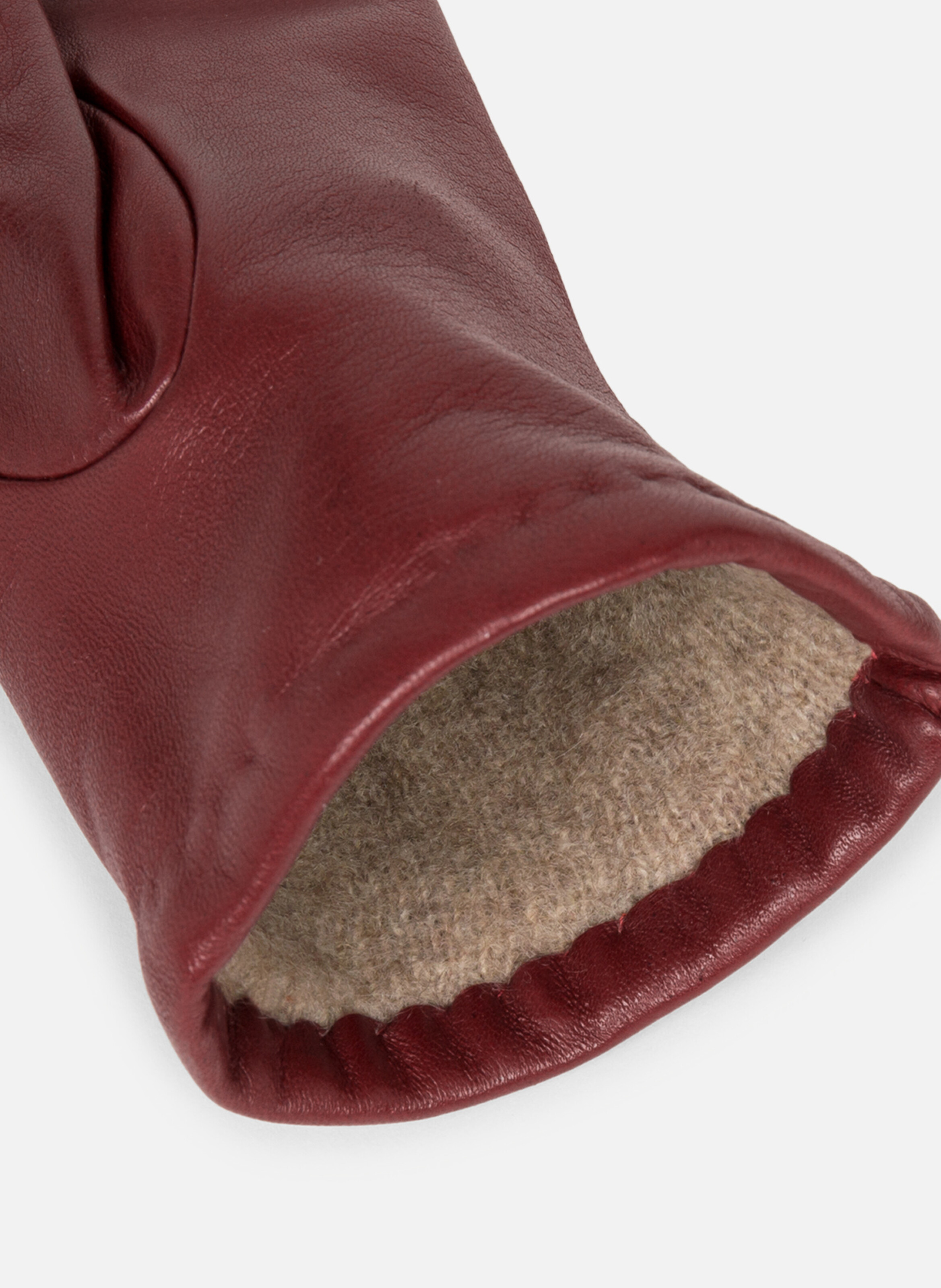 Gants en cuir d'agneau lisse LANCASTER Rouge