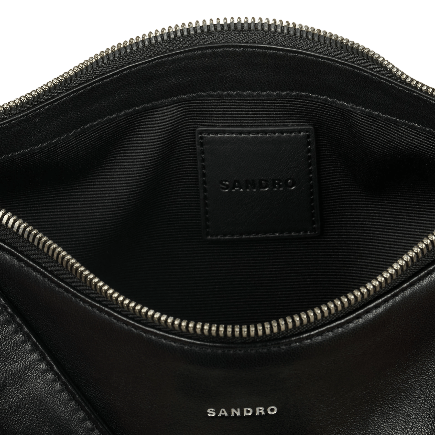 Sac hobo bandoulière en cuir SANDRO Noir