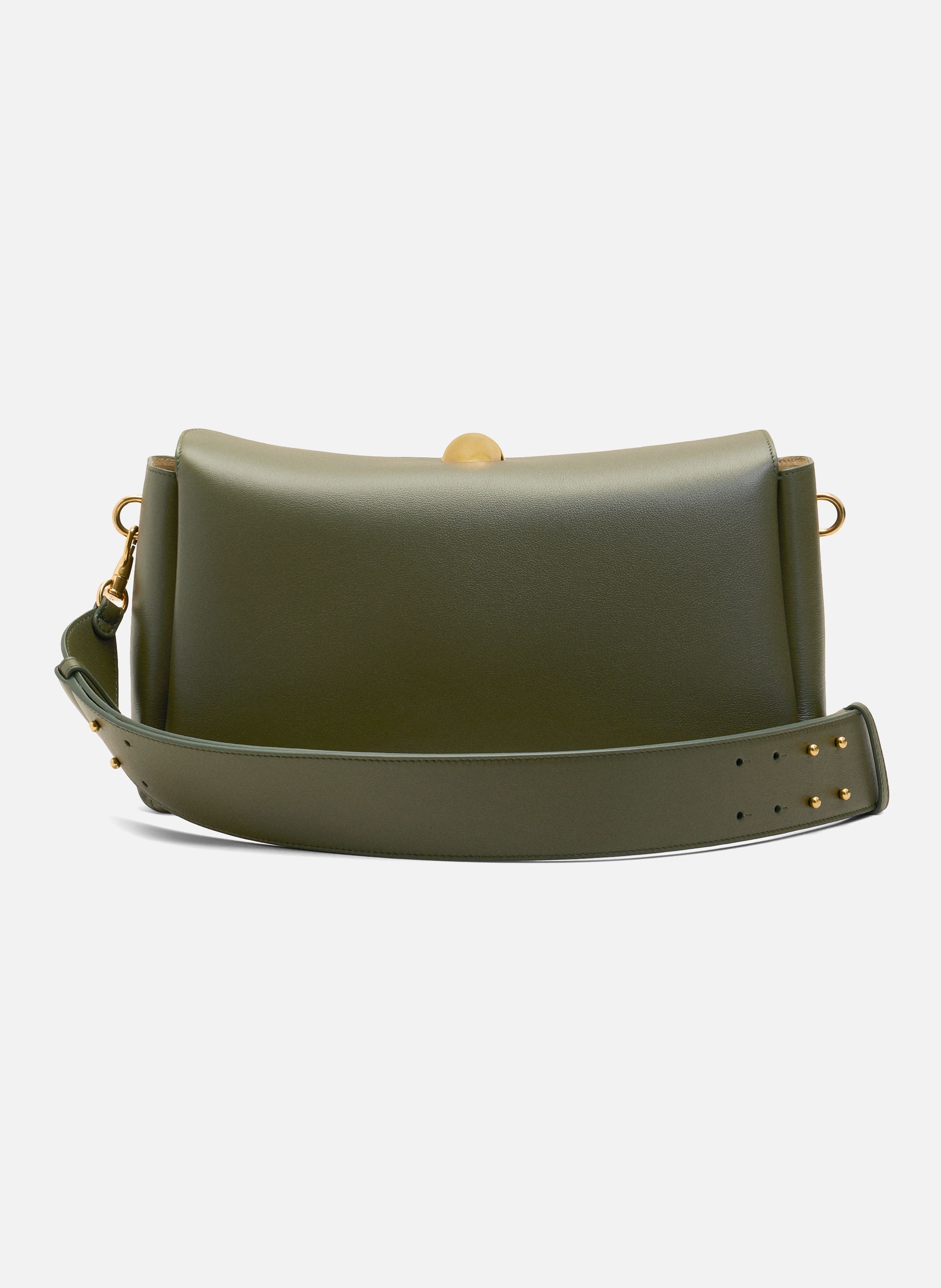 Sac Carrousel Moyen En Cuir Lisse unisexe AMI PARIS Vert