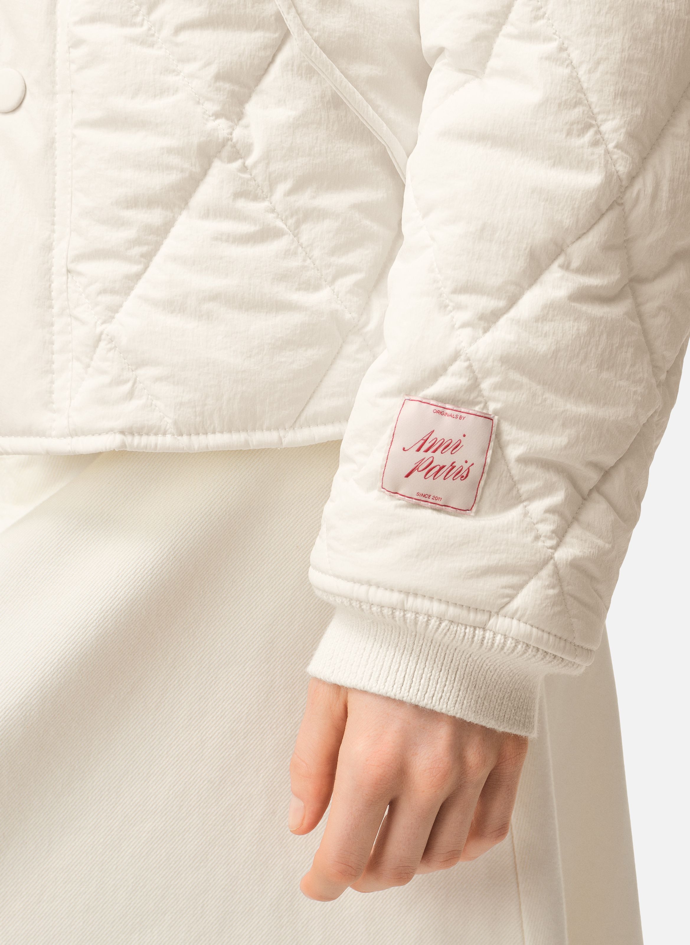 Veste rembourrée unisexe en nylon AMI PARIS Blanc
