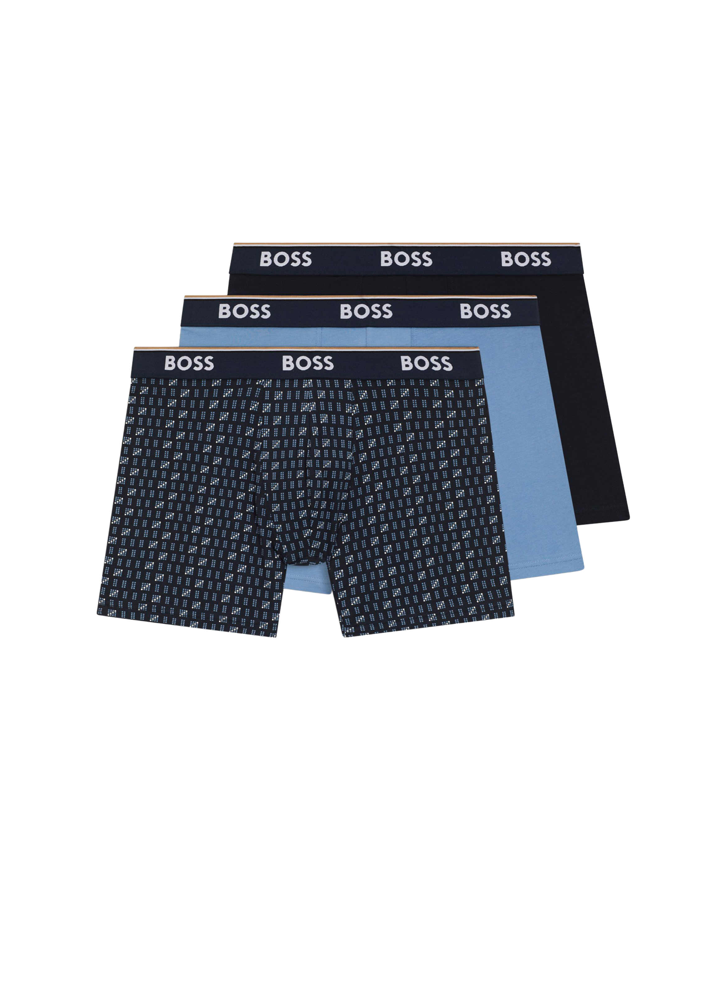 Set of three cotton-blend boxers BOSS Multicolour