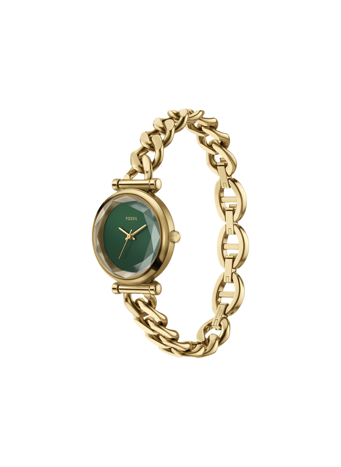 Montre quartz Carlie Mini bracelet chaine FOSSIL Vert