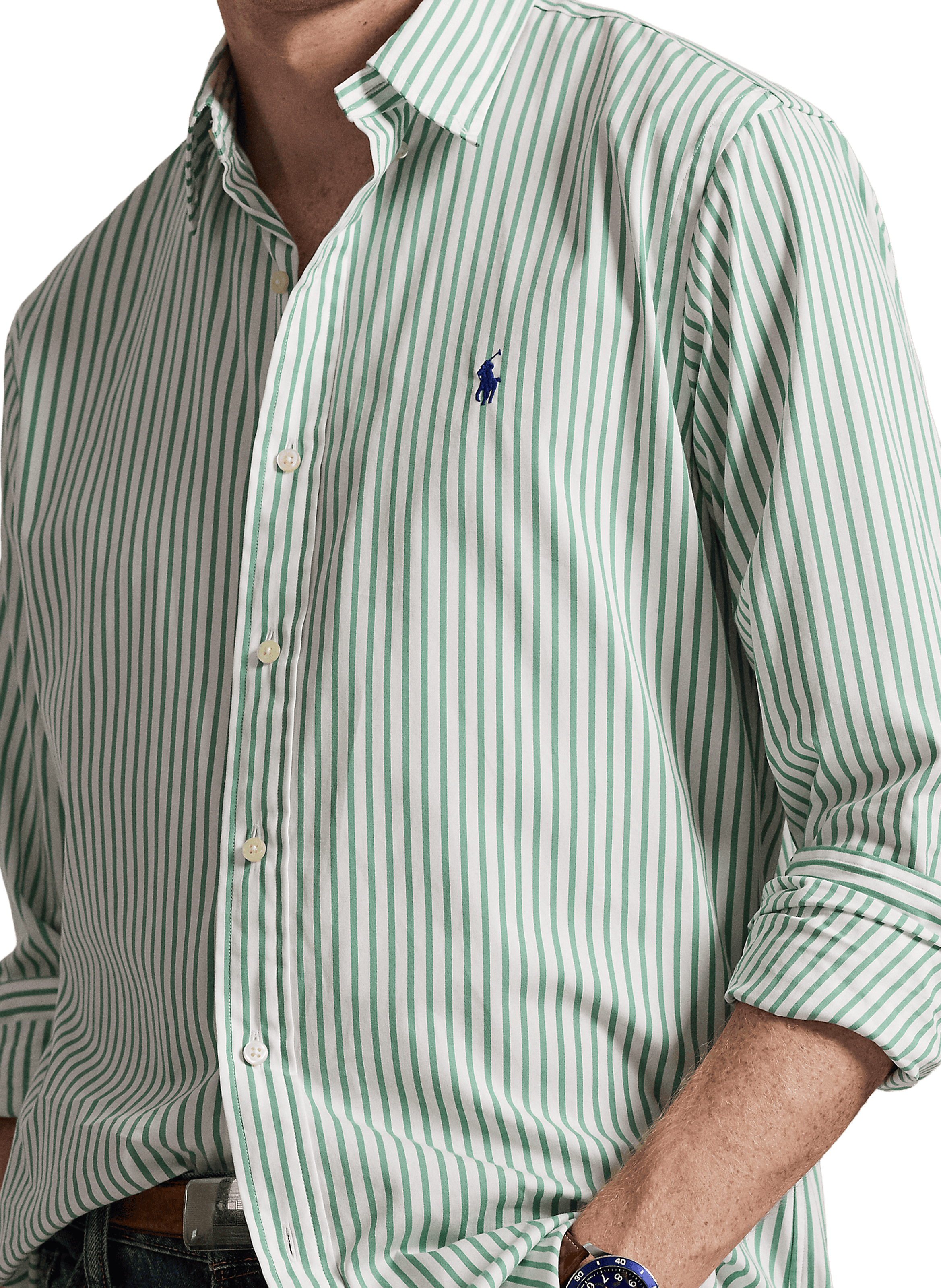 Chemise rayée en coton POLO RALPH LAUREN Blanc