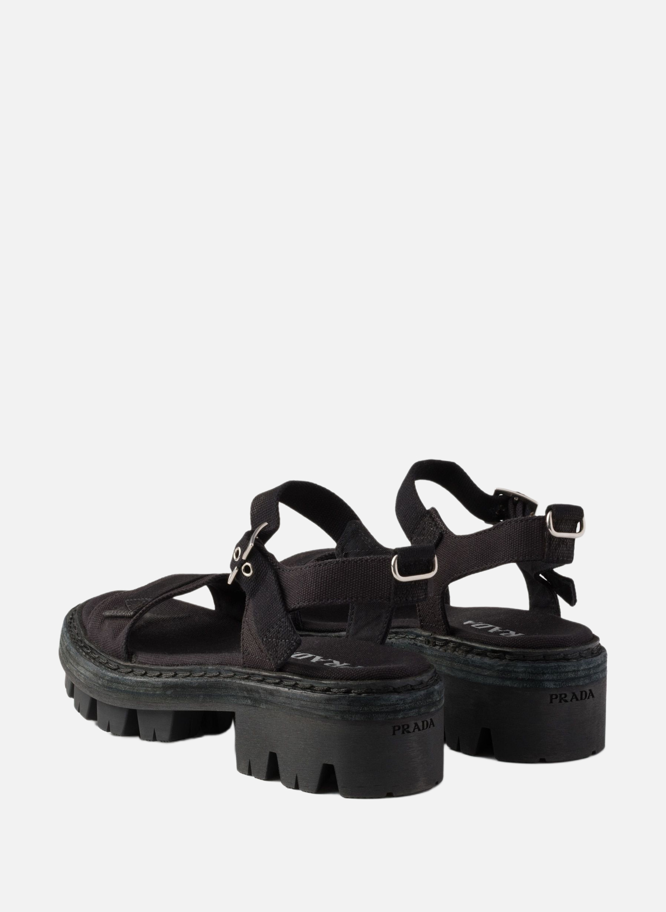 Sandales en toile PRADA Noir
