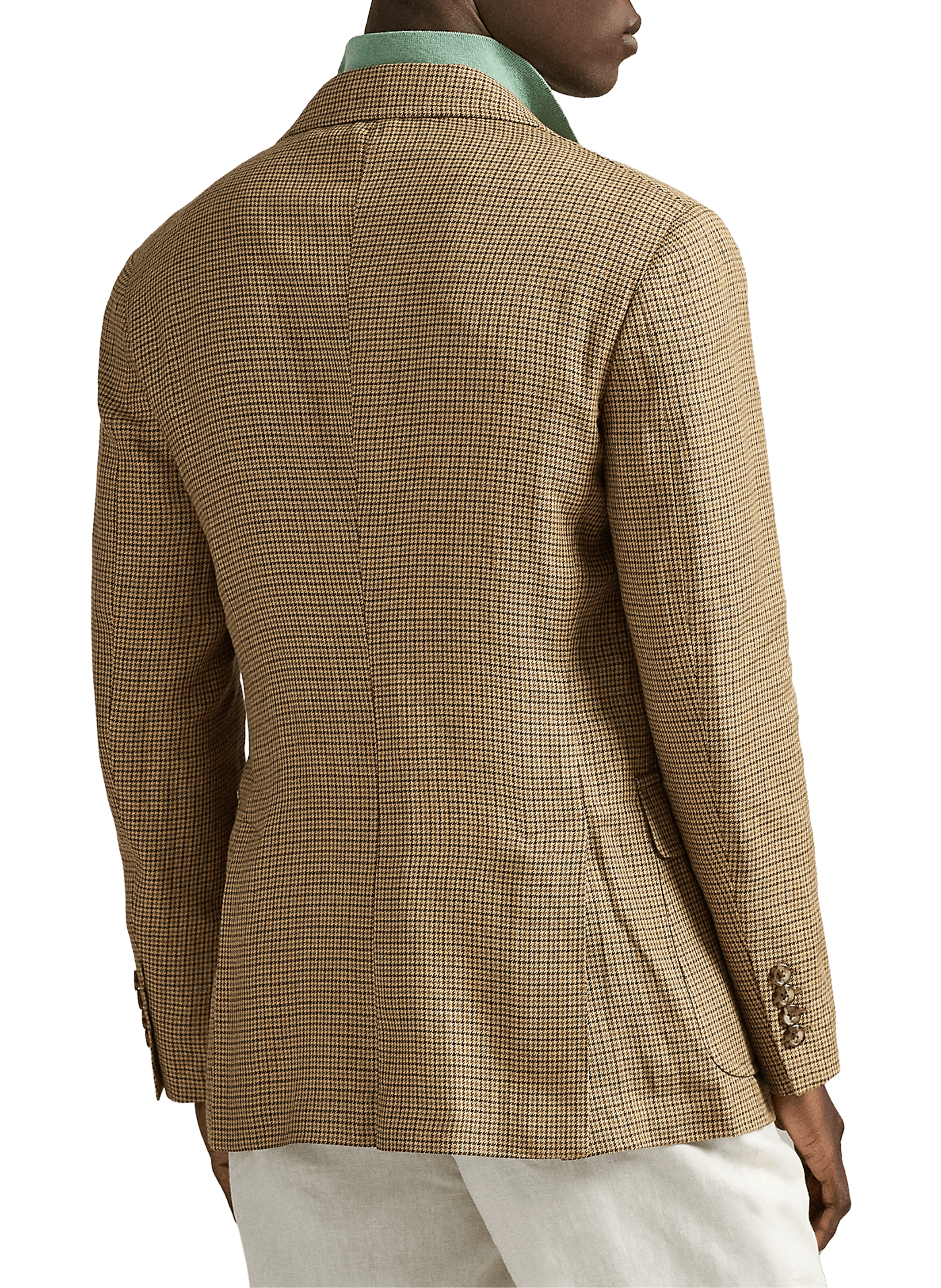 Checked Linen Blend Blazer POLO RALPH LAUREN Beige