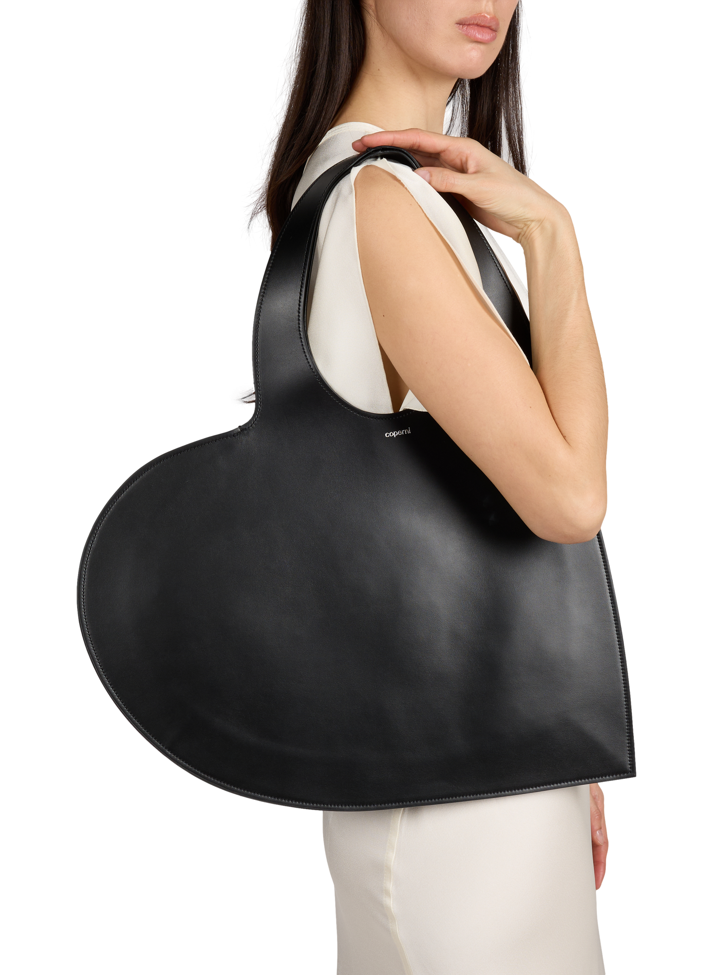 Sac épaule forme coeur en cuir COPERNI Noir