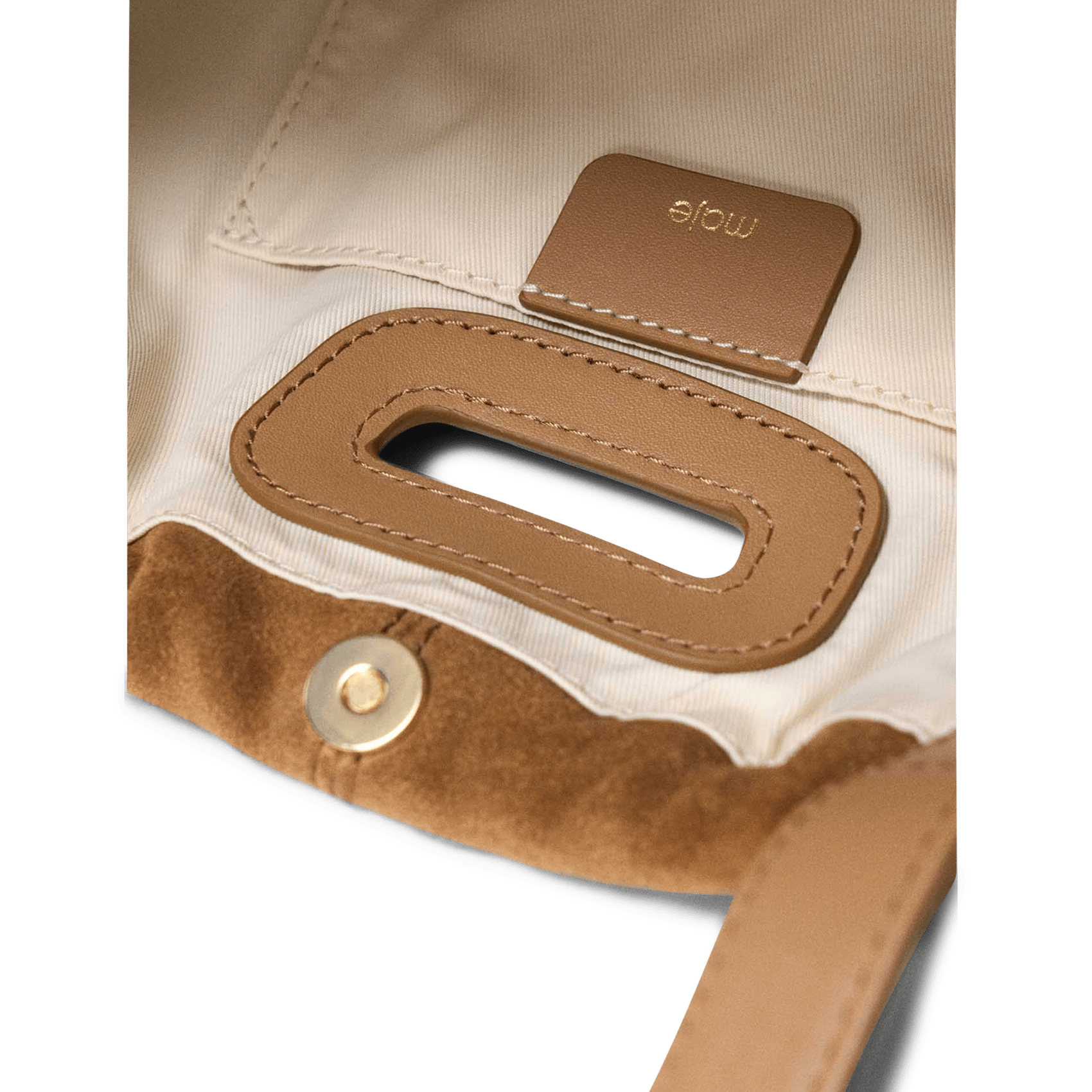 Sac porté épaule en cuir MAJE Beige