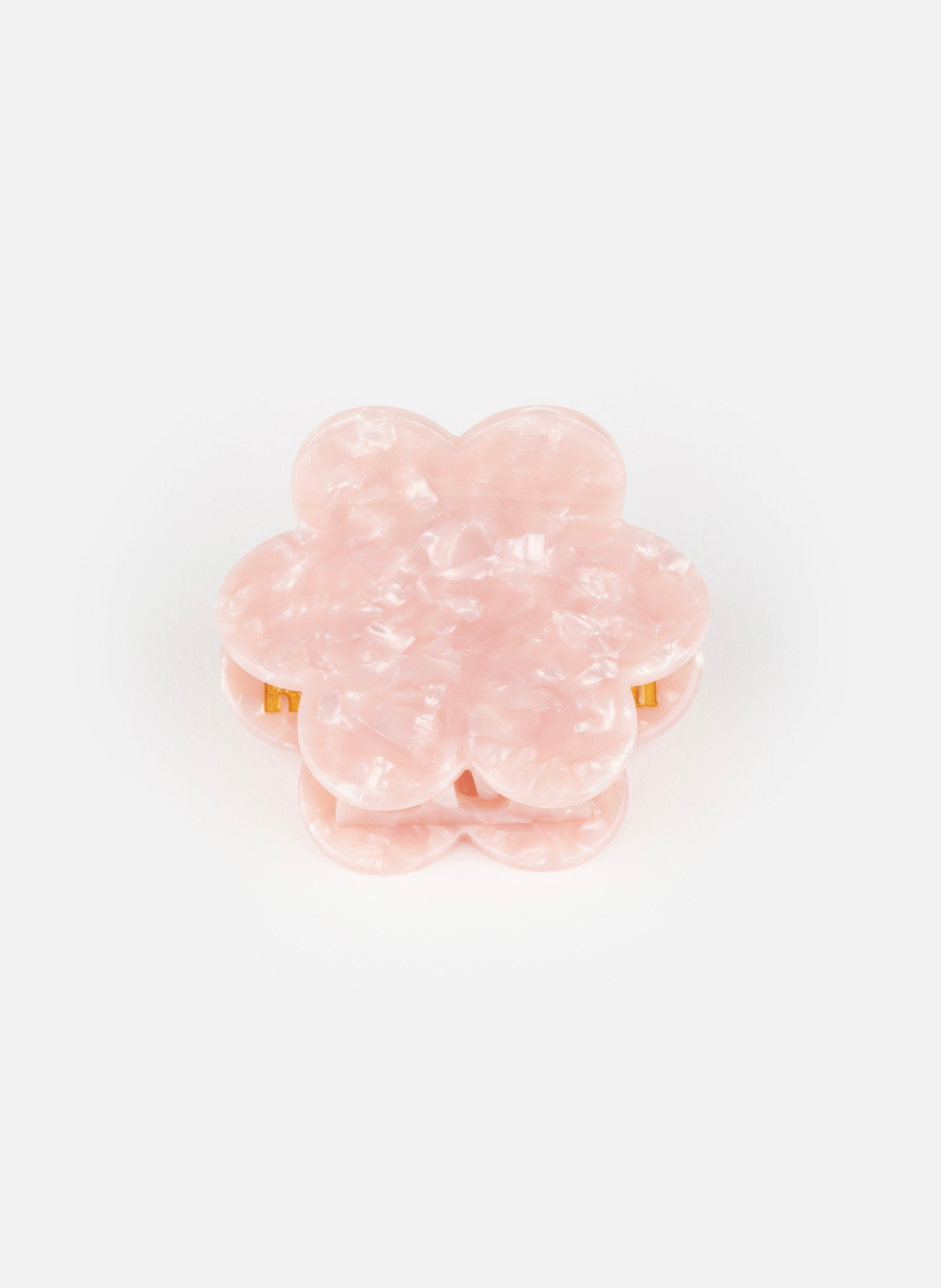 Pince à cheveux fleurette en acétate de cellulose KURAGE GINZA Rose